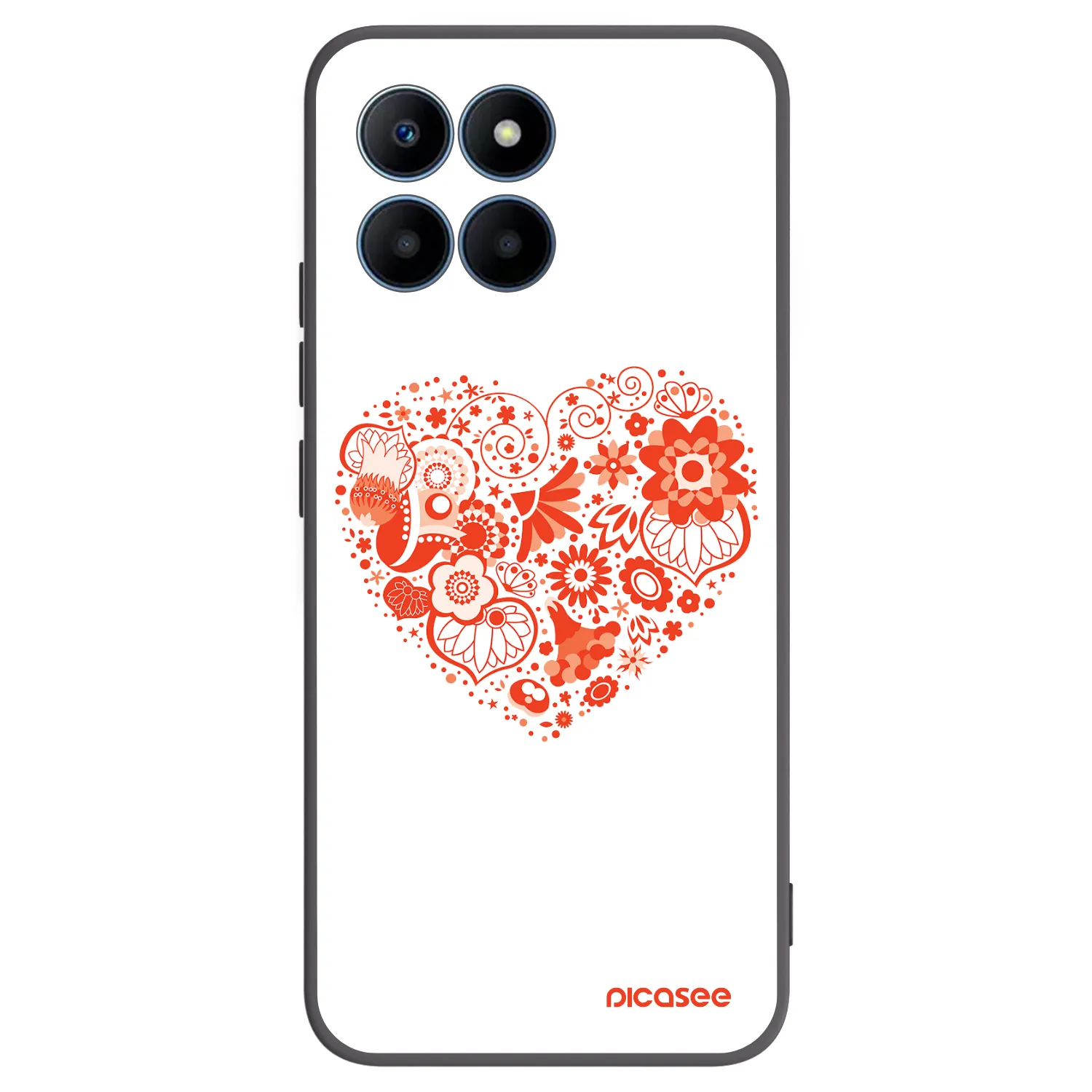 Picasee Μαύρη θήκη σιλικόνης για Honor 70 Lite - Big heart