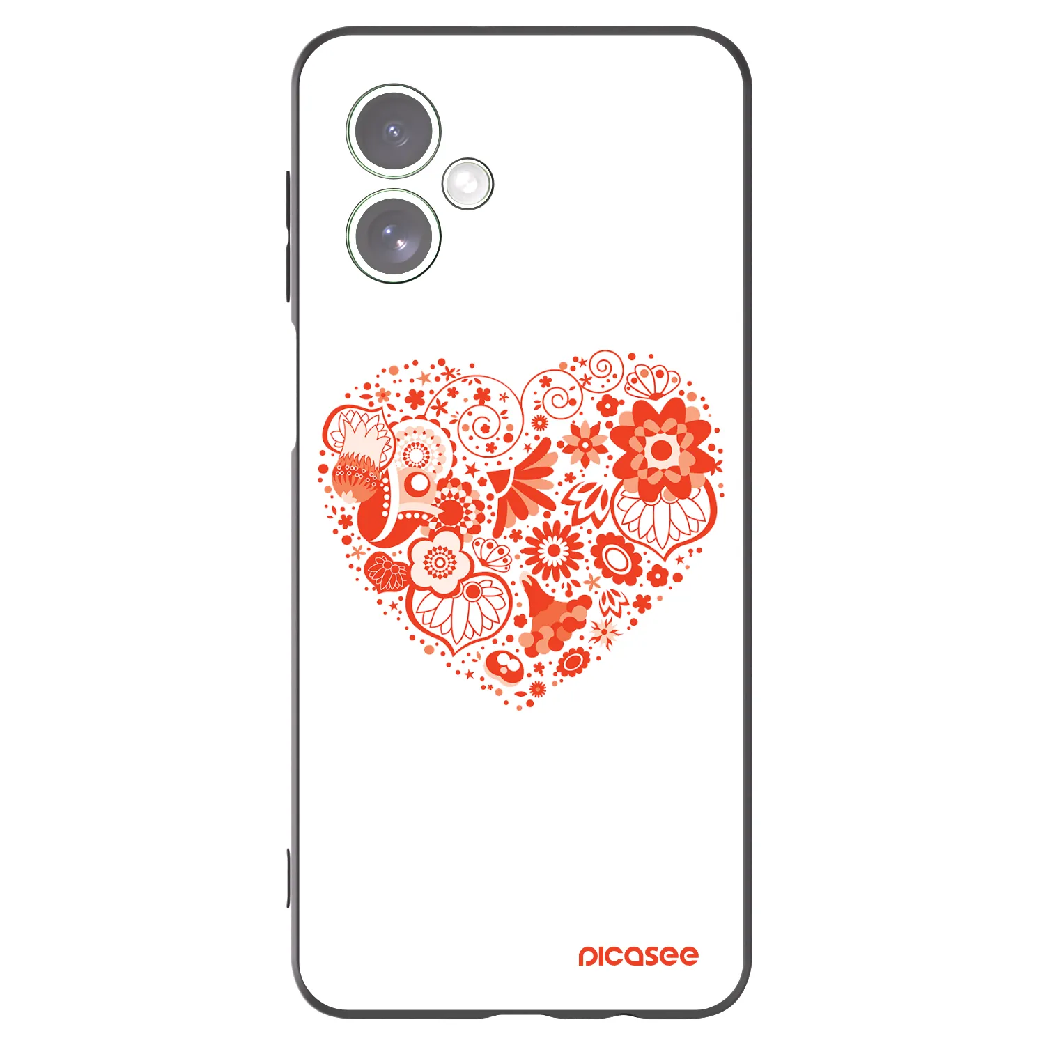 Picasee Μαύρη θήκη σιλικόνης για Motorola Moto G54 5G - Big heart