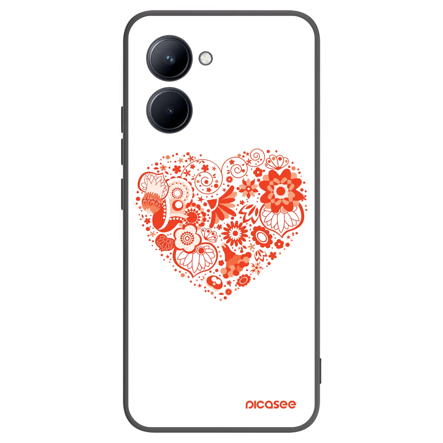 Picasee Μαύρη θήκη σιλικόνης για Realme C33 (2023) - Big heart