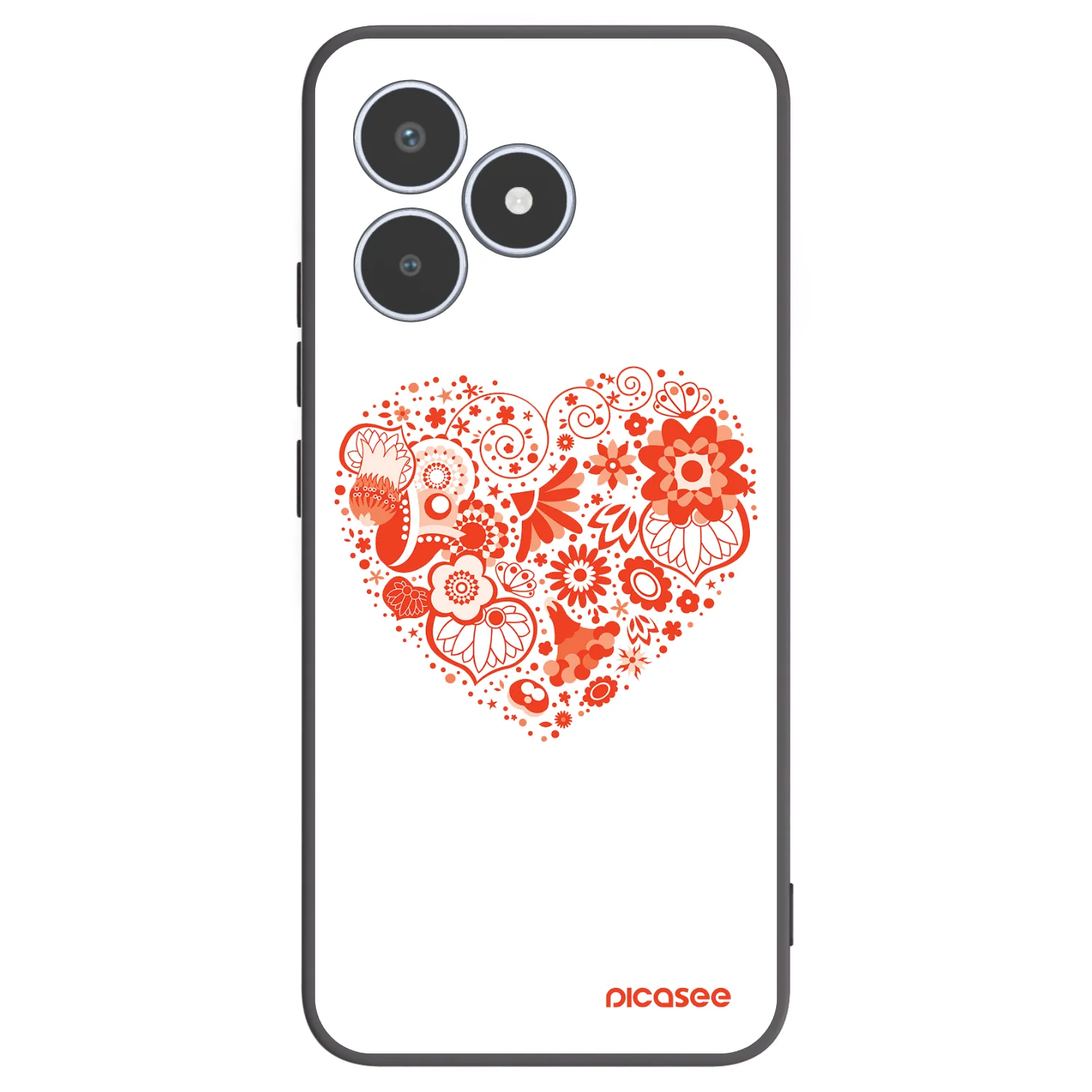 Picasee Μαύρη θήκη σιλικόνης για Realme C53 - Big heart