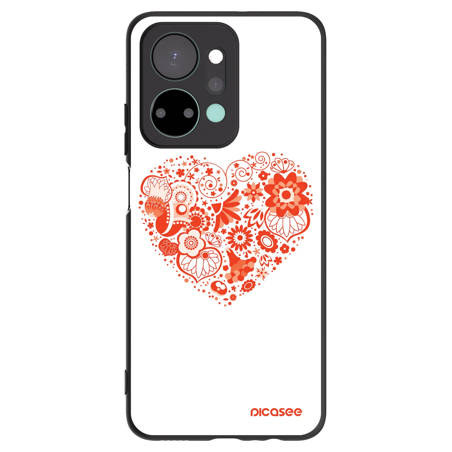 Picasee Μαύρη θήκη σιλικόνης για Honor X7a - Big heart