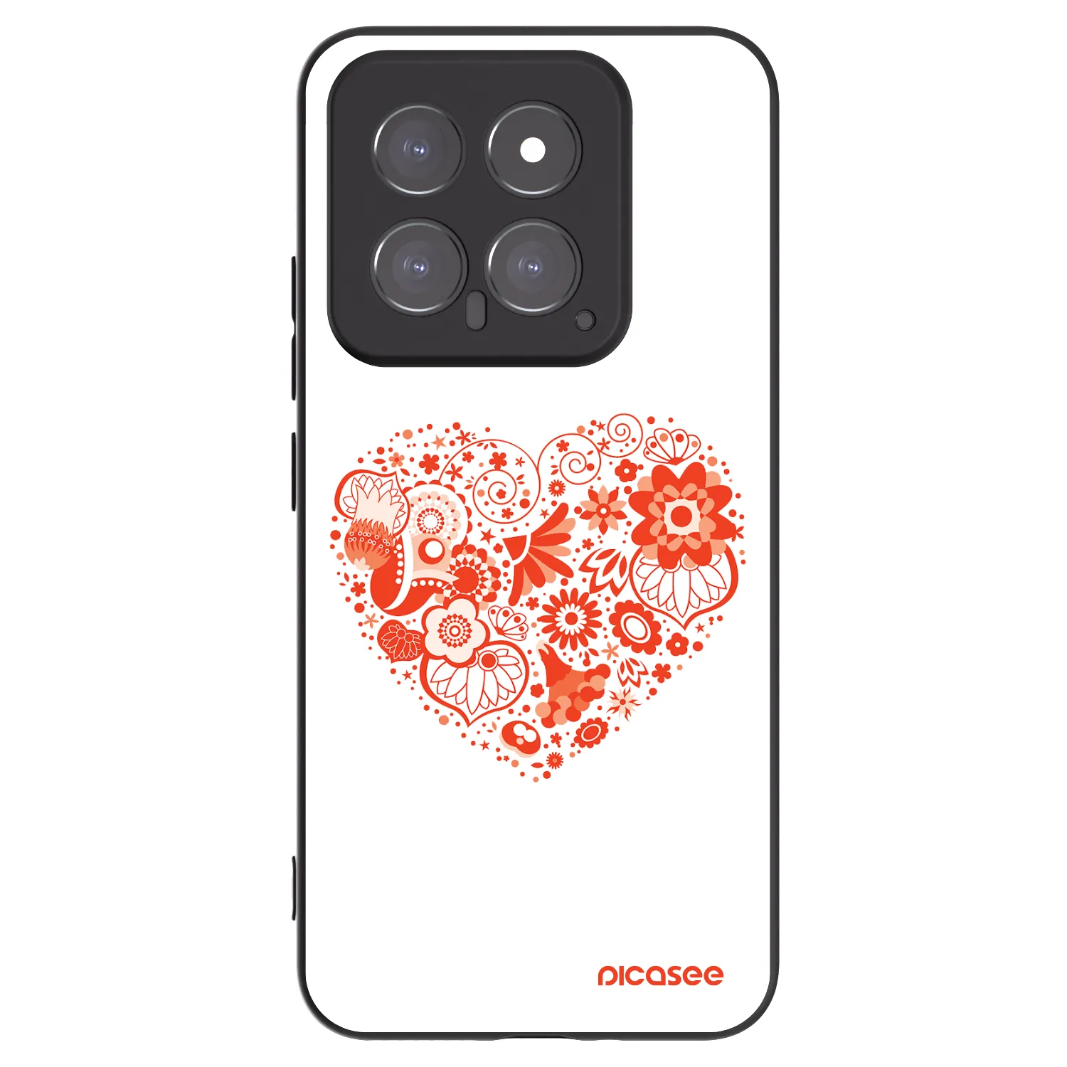 Picasee Μαύρη θήκη σιλικόνης για Xiaomi 14 - Big heart