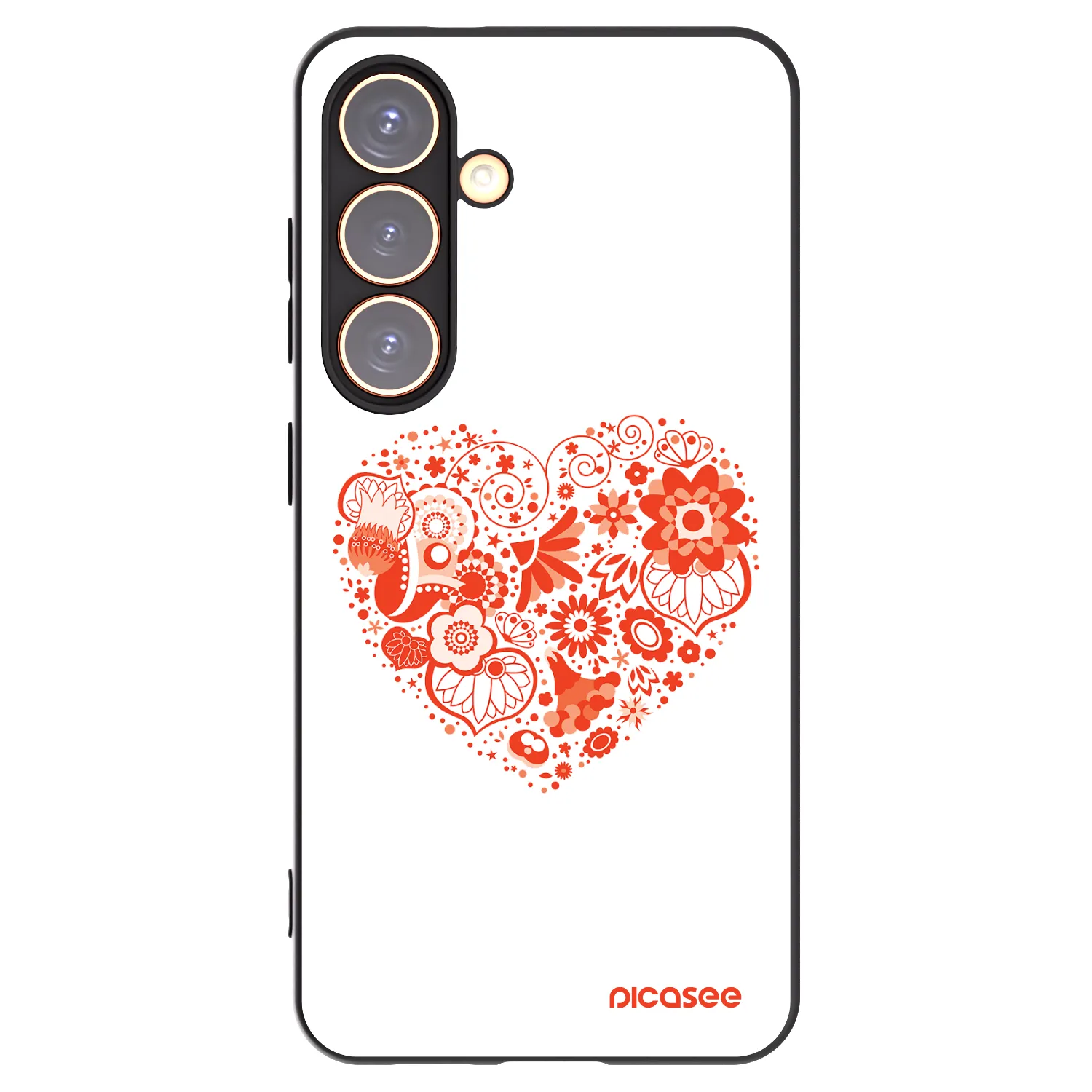 Picasee Μαύρη θήκη σιλικόνης για Samsung Galaxy S24 S921B 5G - Big heart