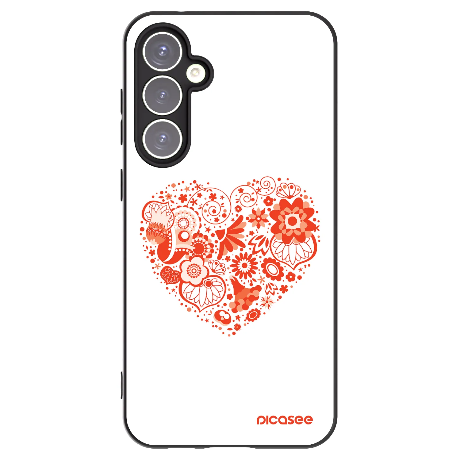 Picasee Μαύρη θήκη σιλικόνης για Samsung Galaxy S23 FE S711B - Big heart