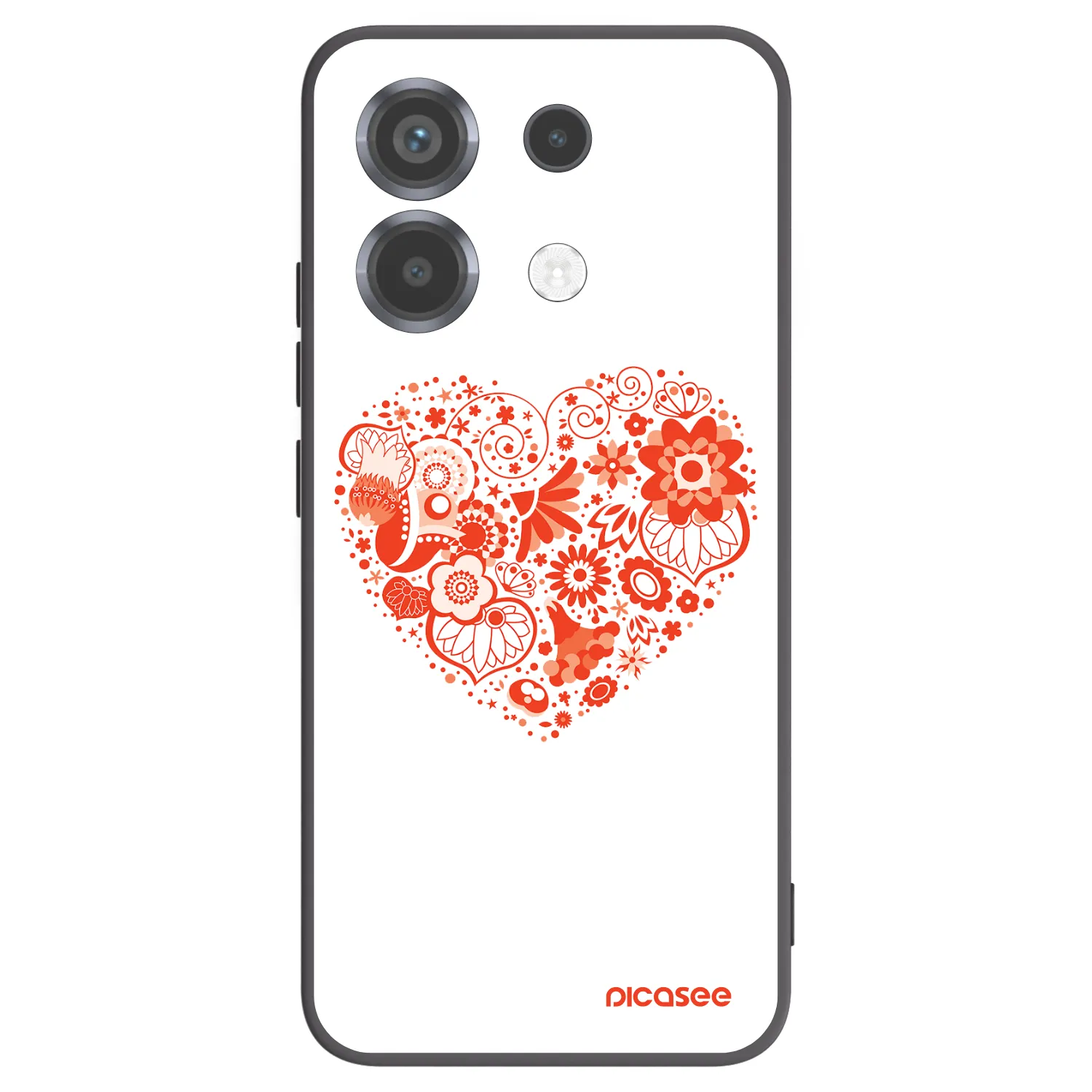 Picasee Μαύρη θήκη σιλικόνης για Xiaomi Poco X6 - Big heart