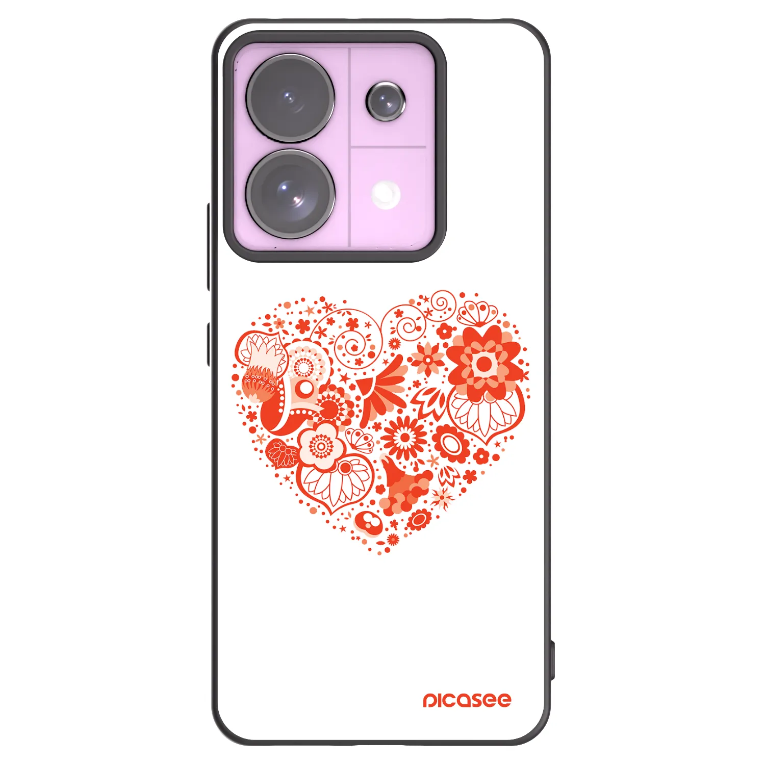 Picasee Μαύρη θήκη σιλικόνης για Xiaomi Redmi Note 13 Pro 5G - Big heart