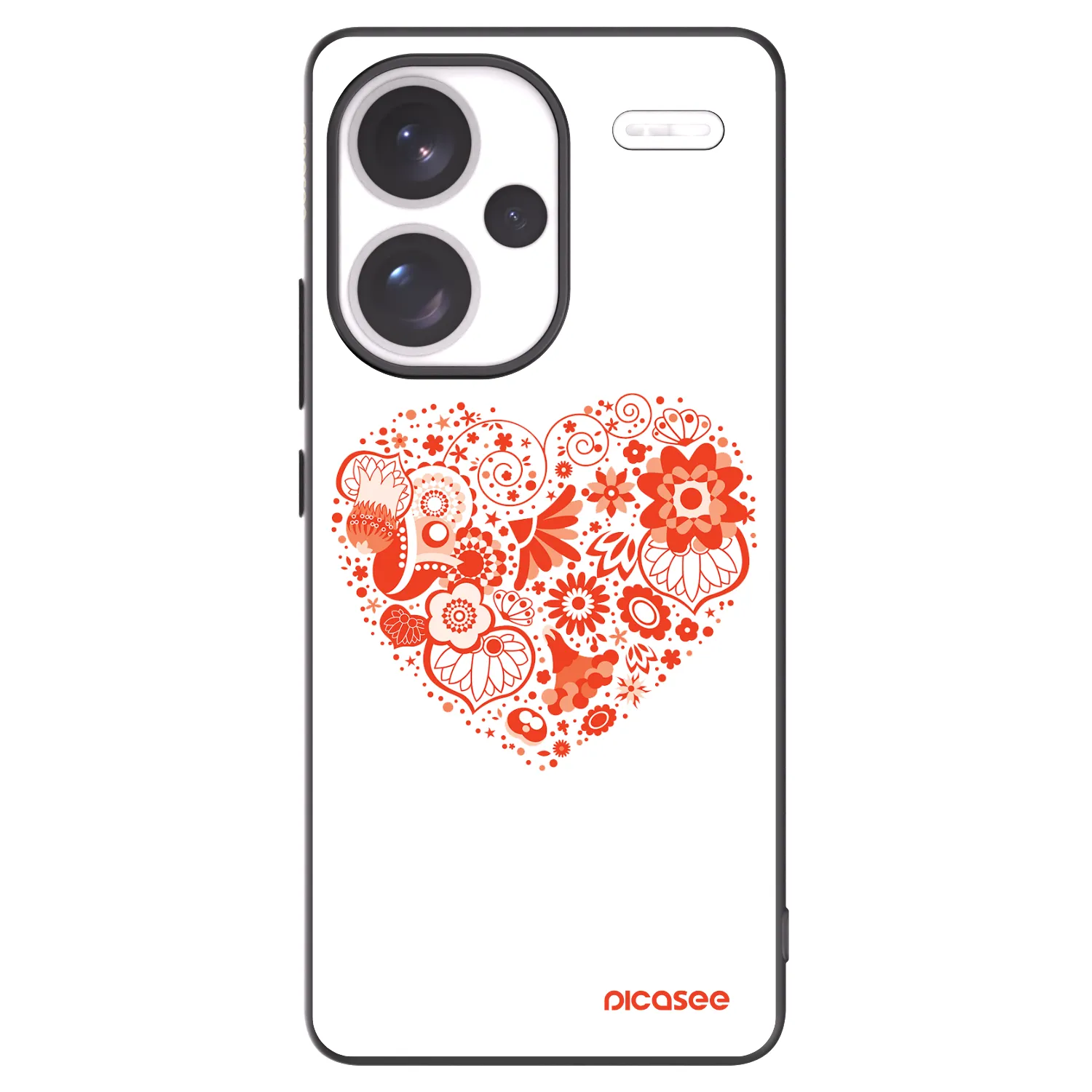Picasee Μαύρη θήκη σιλικόνης για Xiaomi Redmi Note 13 Pro+ 5G - Big heart
