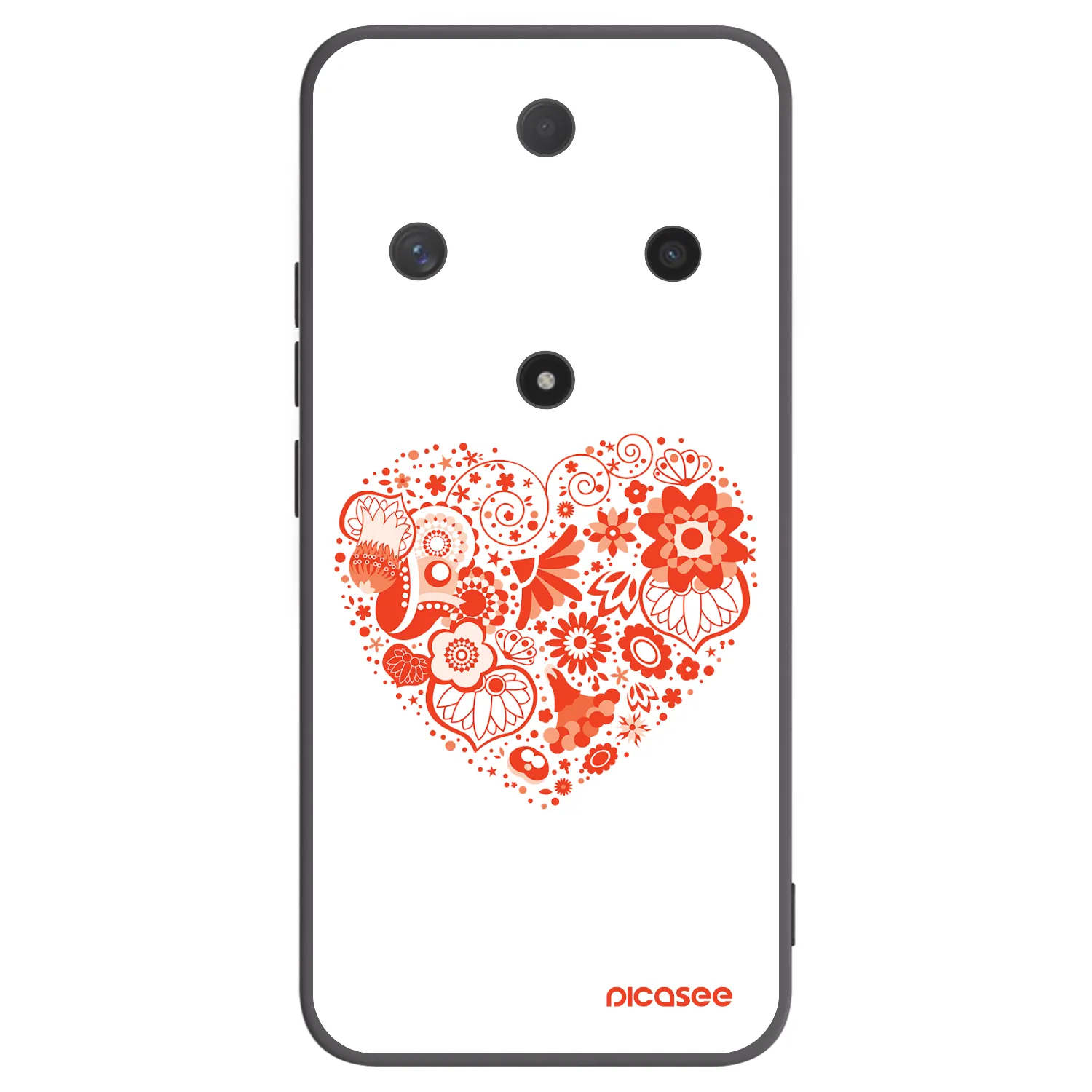 Picasee Μαύρη θήκη σιλικόνης για Honor Magic6 Lite 5G - Big heart
