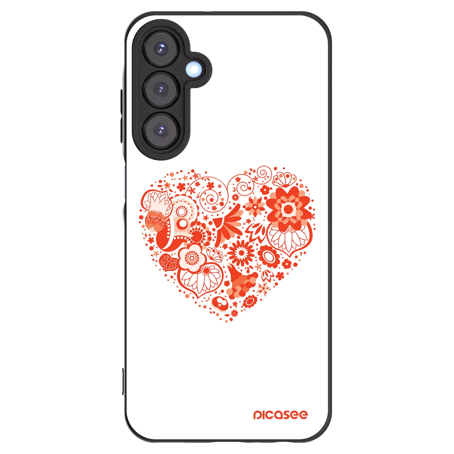 Picasee Μαύρη θήκη σιλικόνης για Samsung Galaxy A25 A256B 5G - Big heart