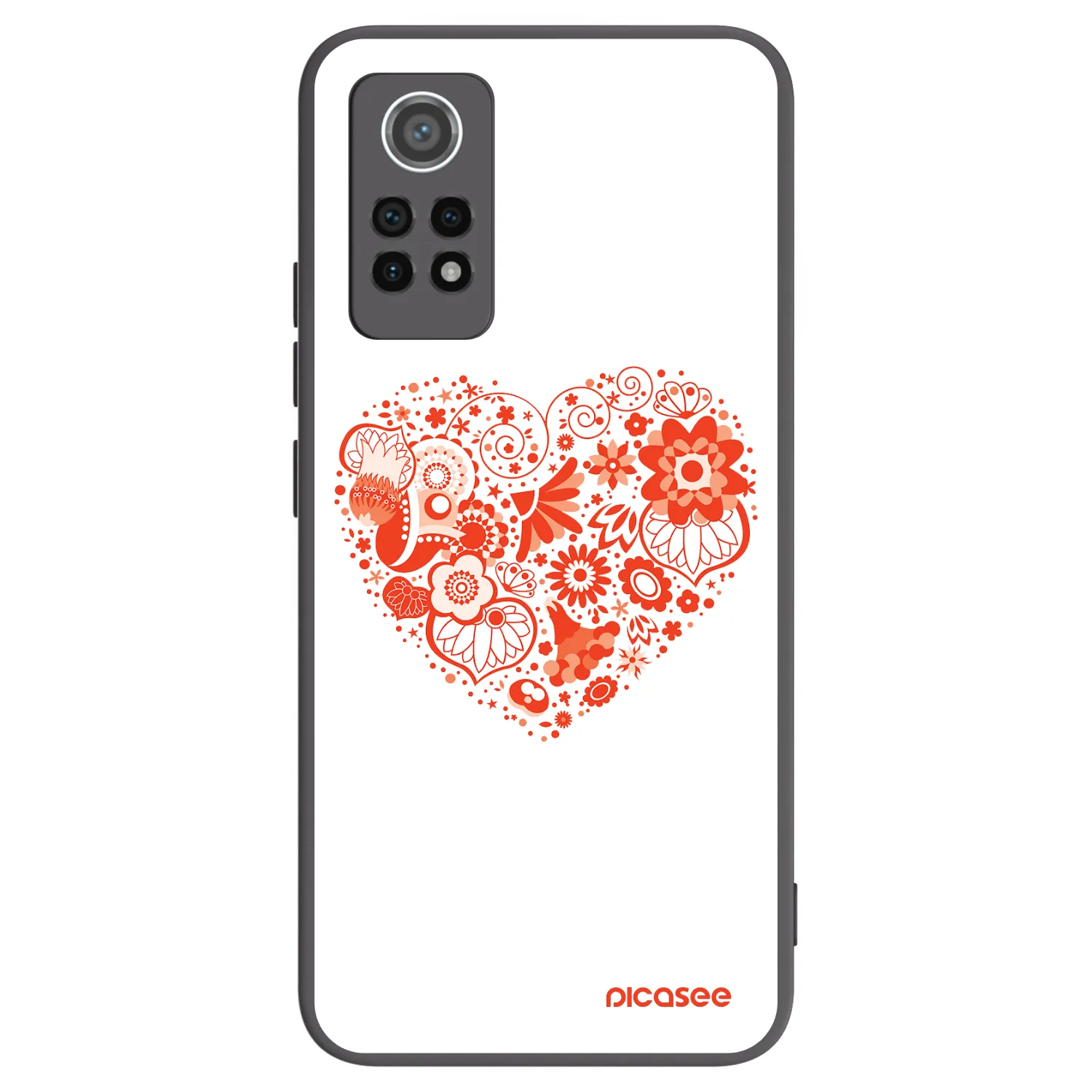Picasee Μαύρη θήκη σιλικόνης για Xiaomi Redmi Note 12 Pro 4G - Big heart