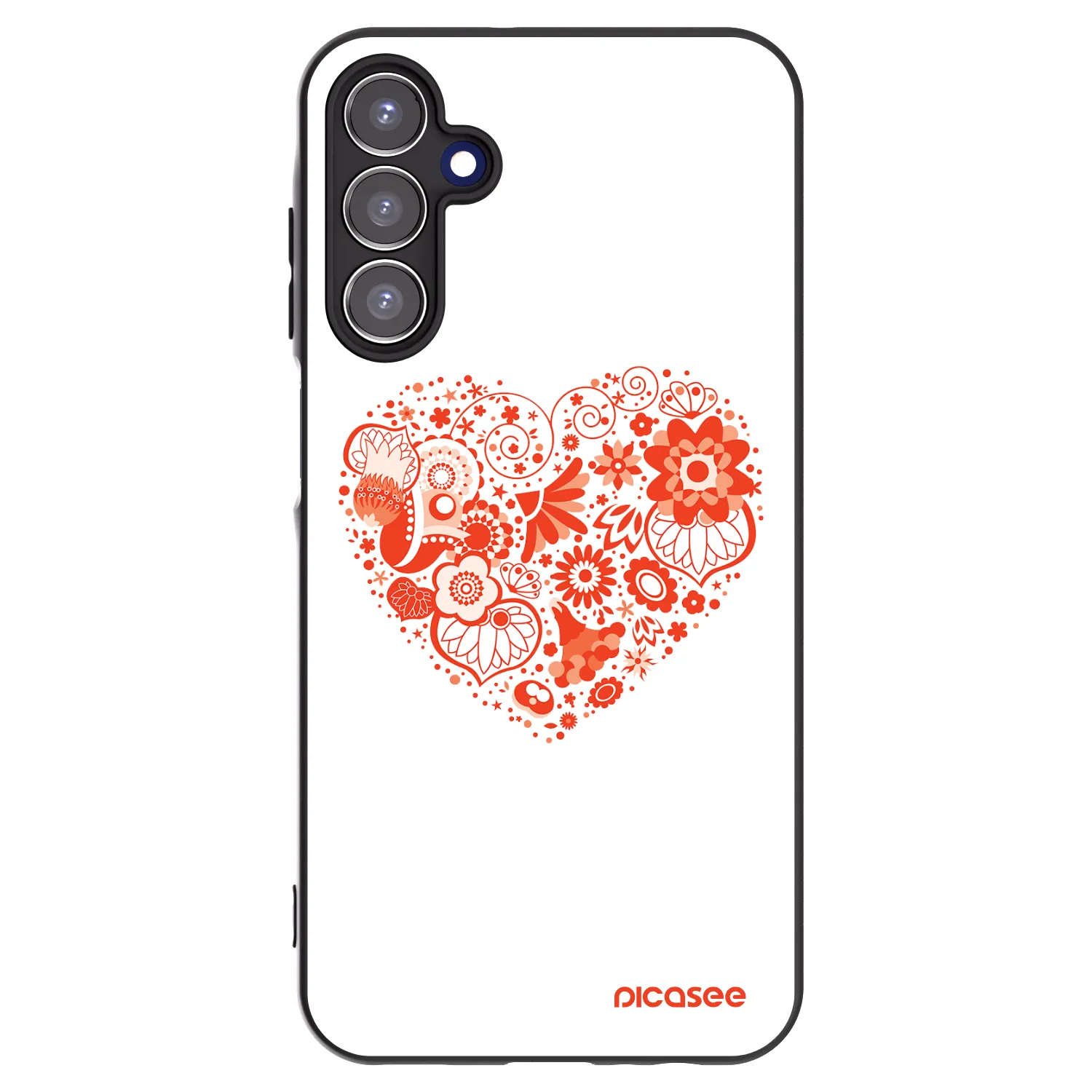 Picasee Μαύρη θήκη σιλικόνης για Samsung Galaxy A15 A155F 4G - Big heart