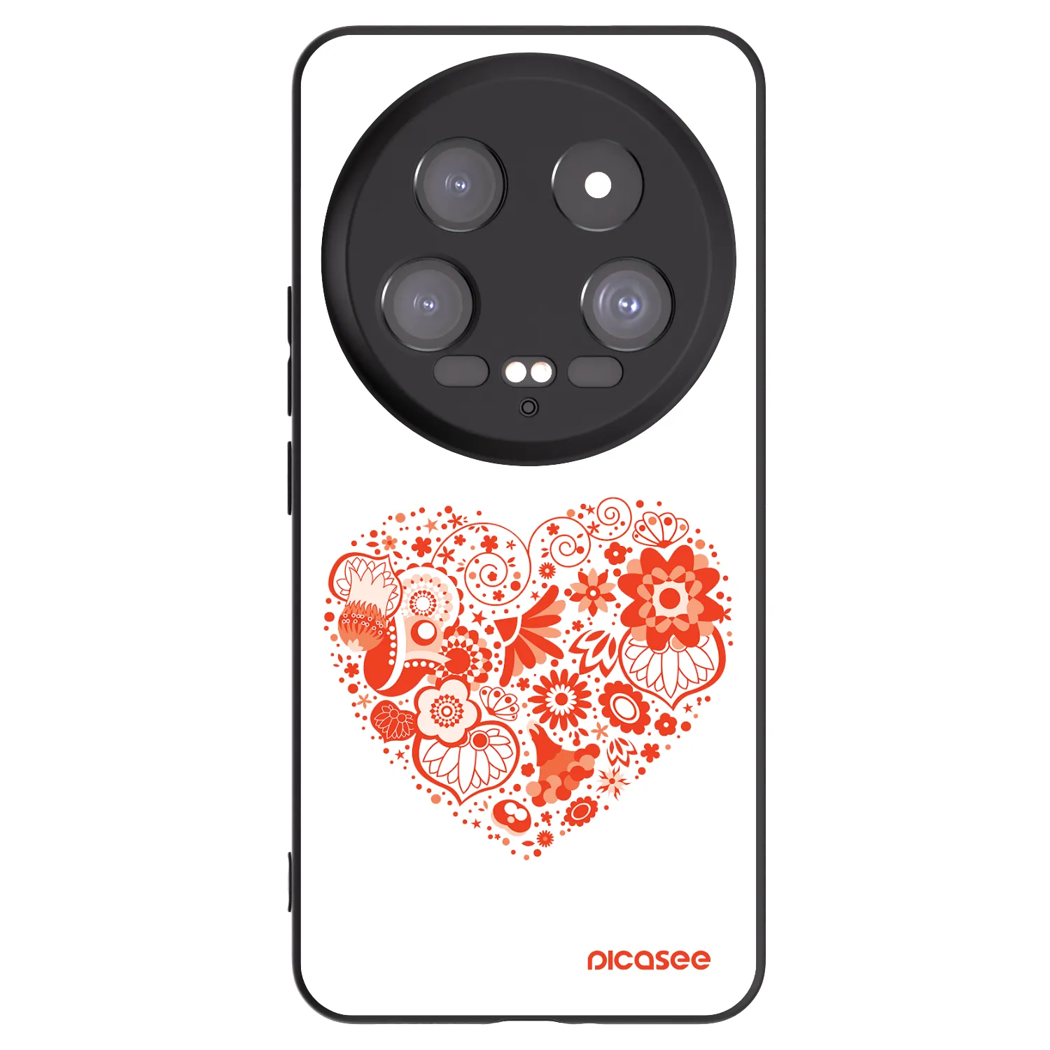 Picasee Μαύρη θήκη σιλικόνης για Xiaomi 14 Ultra - Big heart