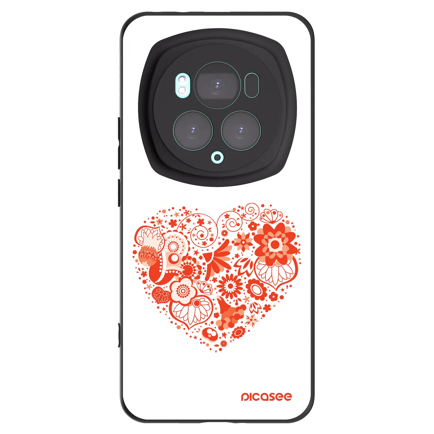Picasee Μαύρη θήκη σιλικόνης για Honor Magic6 Pro - Big heart