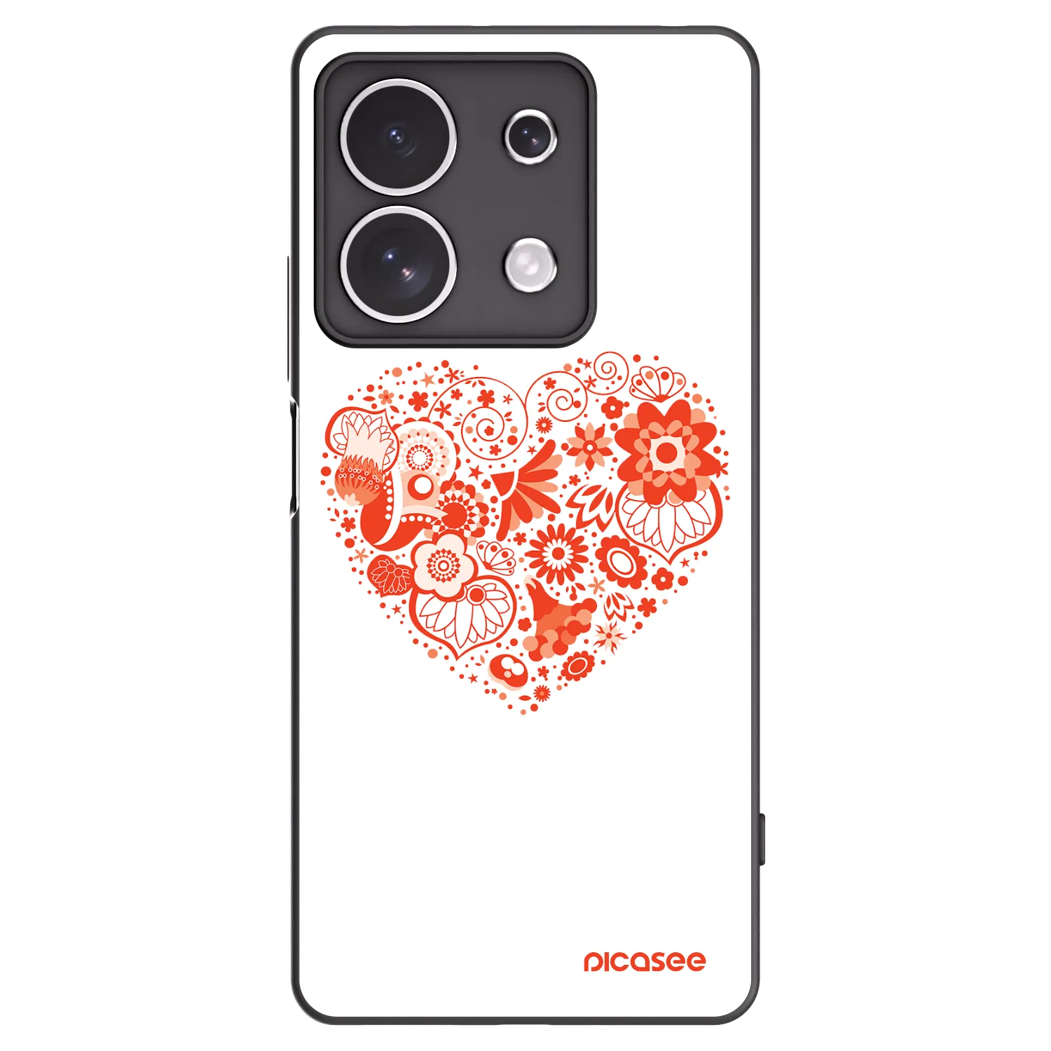 Picasee Μαύρη θήκη σιλικόνης για Xiaomi Redmi Note 13 4G - Big heart