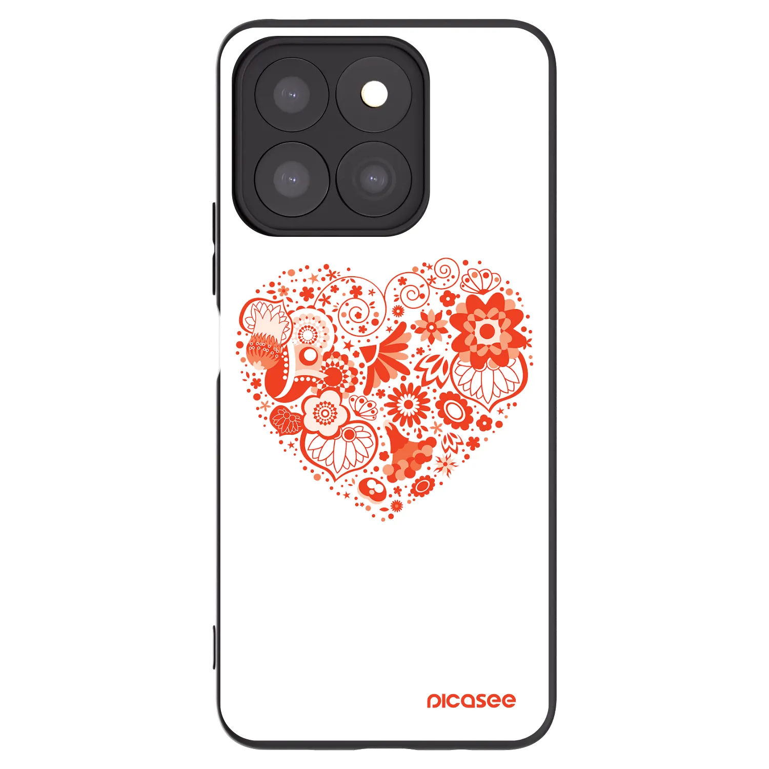 Picasee Μαύρη θήκη σιλικόνης για Honor X8b - Big heart