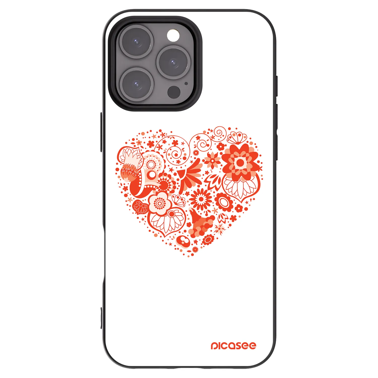 Picasee Μαύρη θήκη σιλικόνης για Apple iPhone 16 Pro Max - Big heart