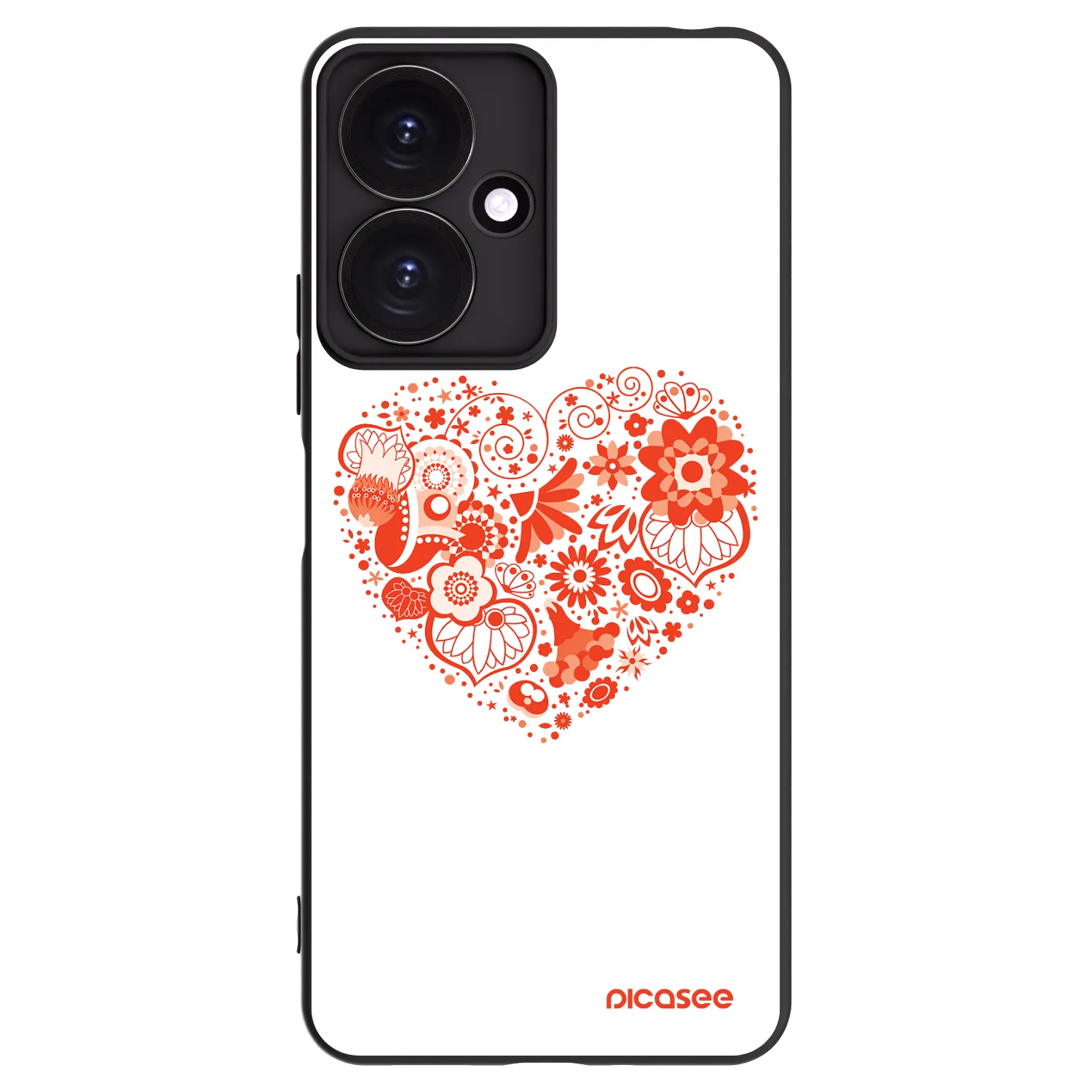 Picasee Μαύρη θήκη σιλικόνης για Xiaomi Redmi 13C 5G - Big heart