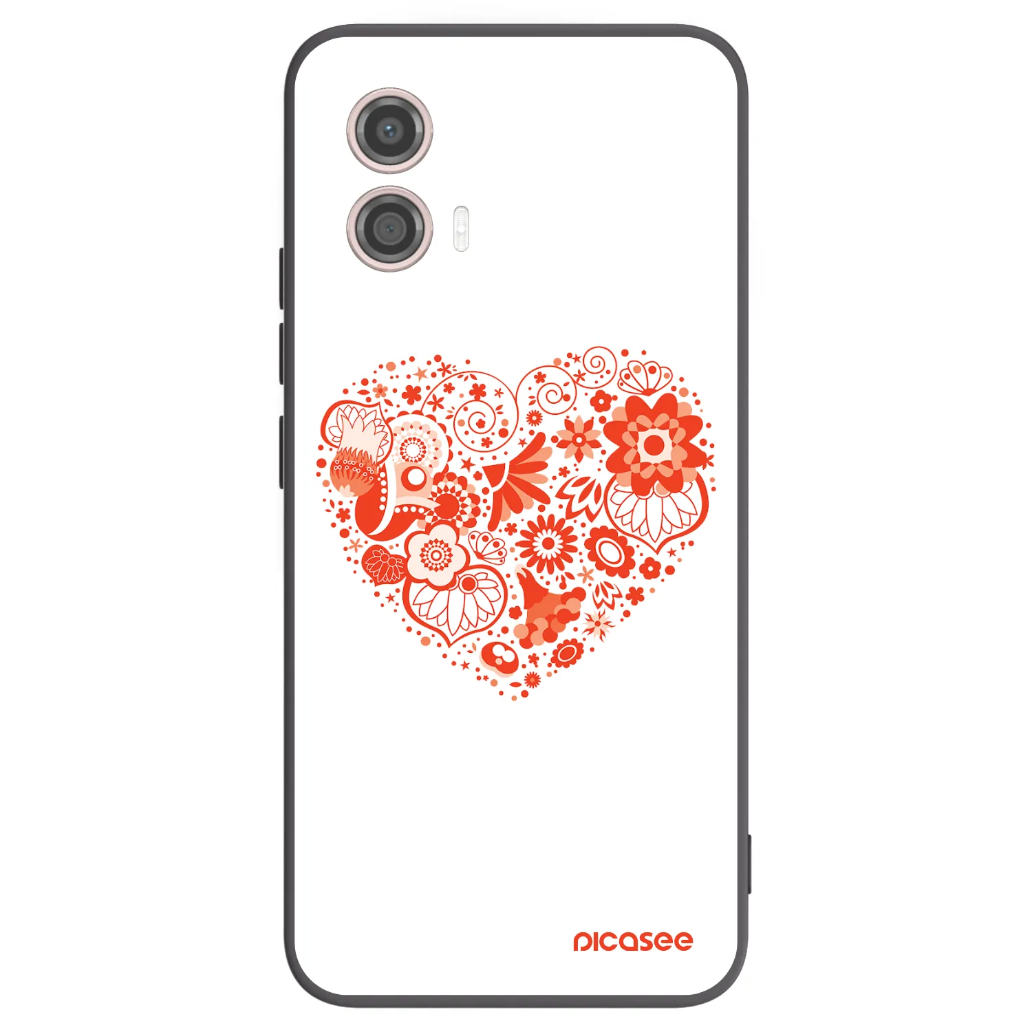 Picasee Μαύρη θήκη σιλικόνης για Motorola Moto G53 5G - Big heart
