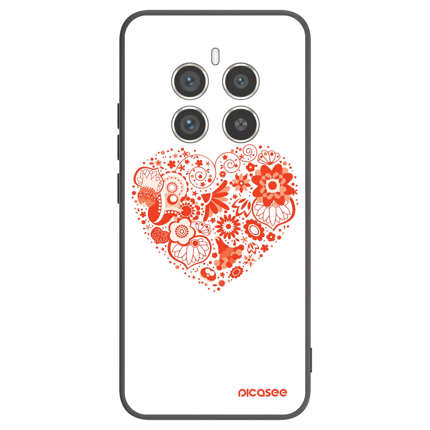 Picasee Μαύρη θήκη σιλικόνης για Realme 12 Pro 5G - Big heart