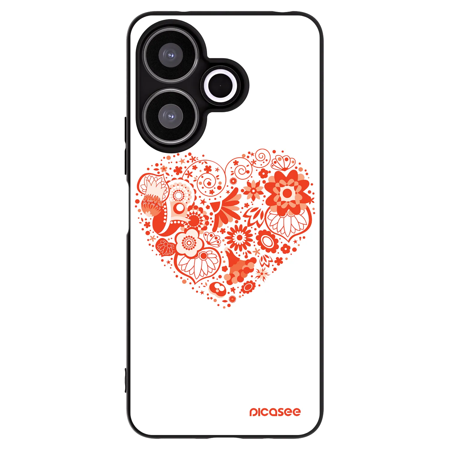 Picasee Μαύρη θήκη σιλικόνης για Xiaomi Redmi 13 4G - Big heart