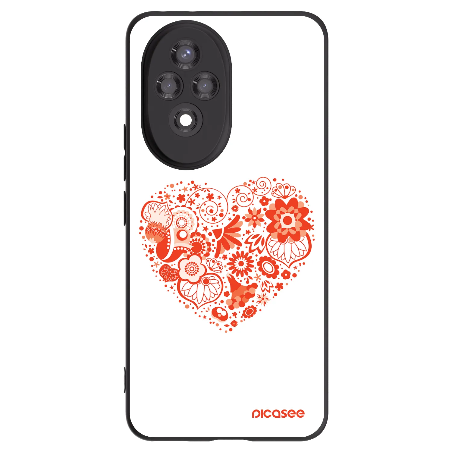 Picasee Μαύρη θήκη σιλικόνης για Honor 200 5G - Big heart