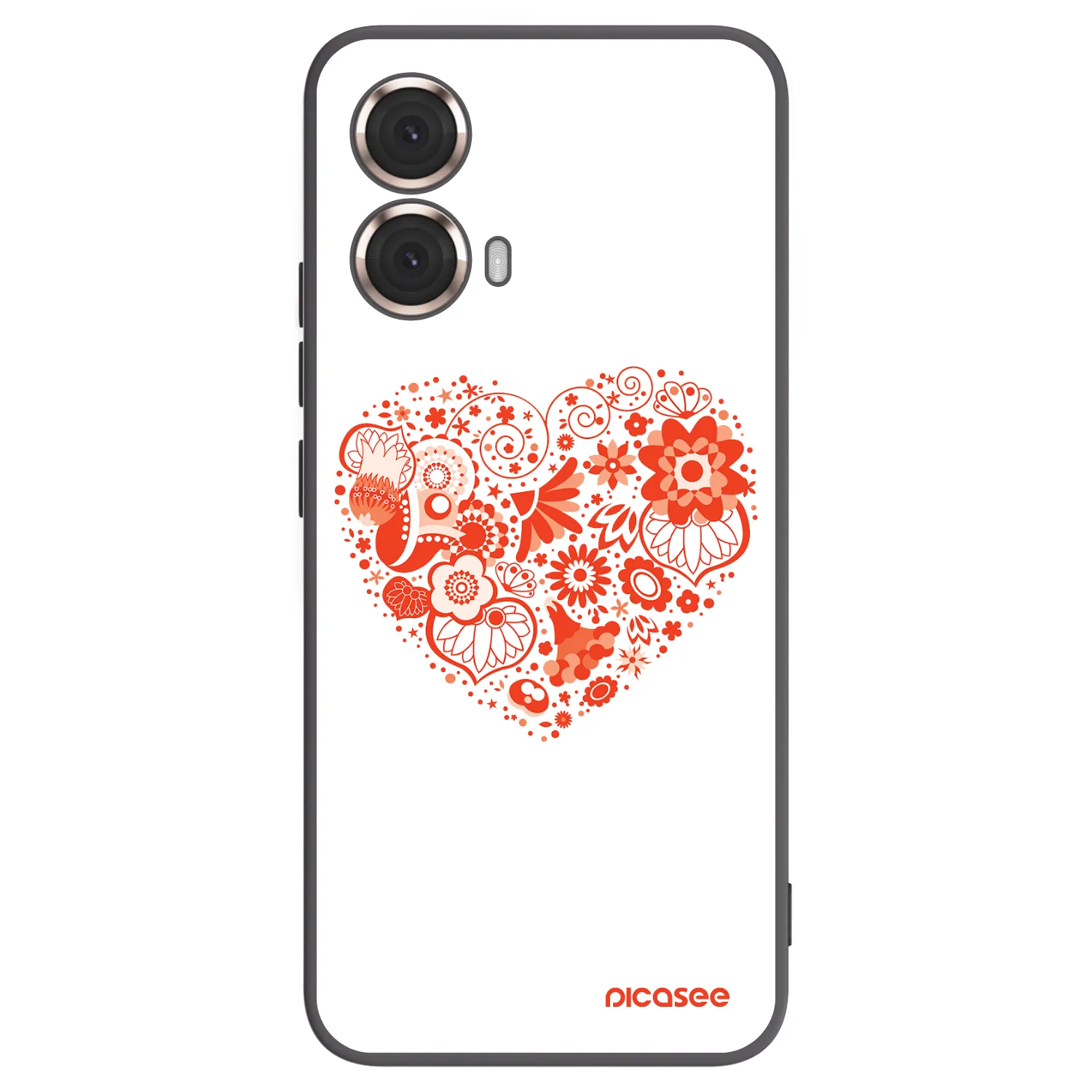 Picasee Μαύρη θήκη σιλικόνης για Motorola Moto G85 - Big heart
