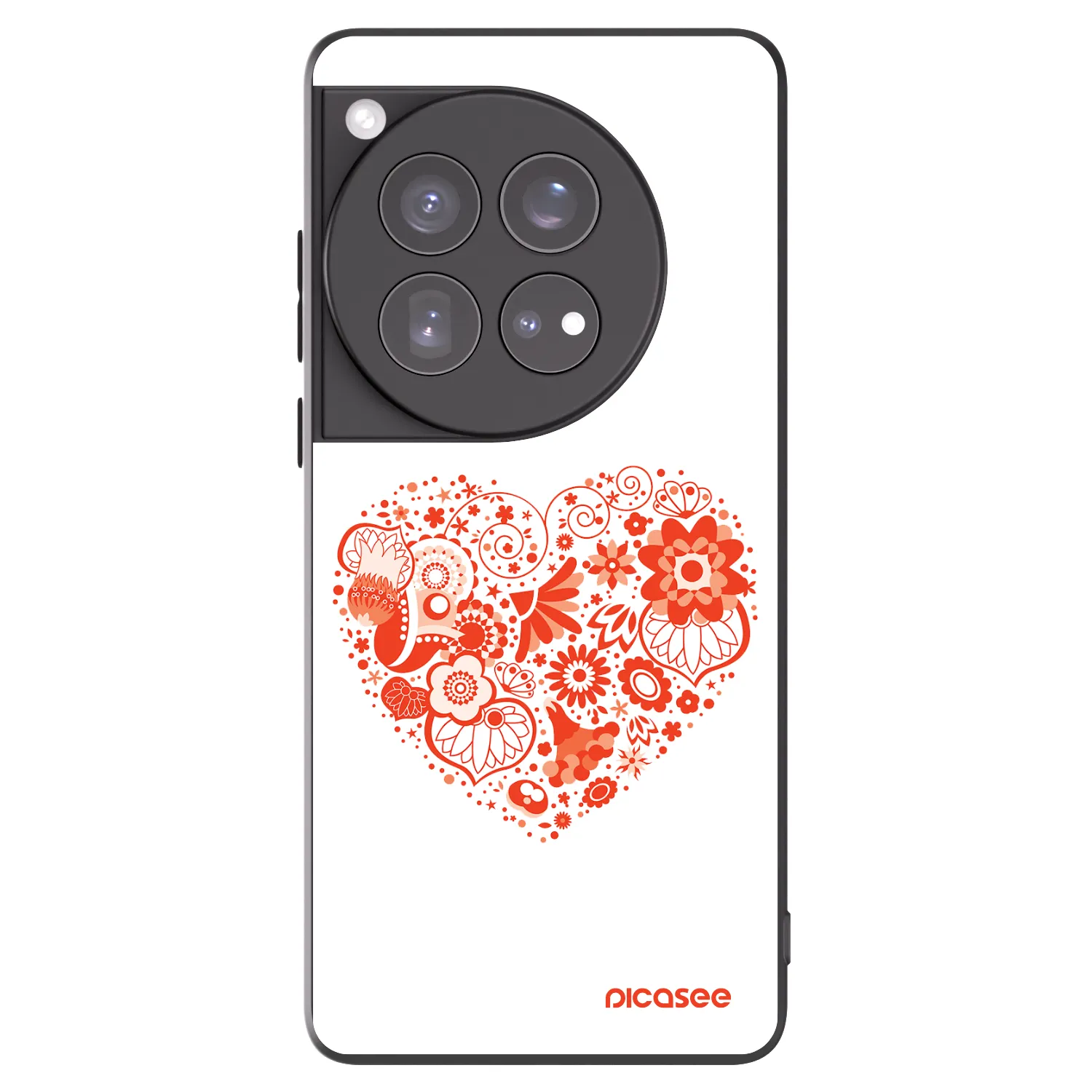 Picasee Μαύρη θήκη σιλικόνης για OnePlus 12 5G - Big heart