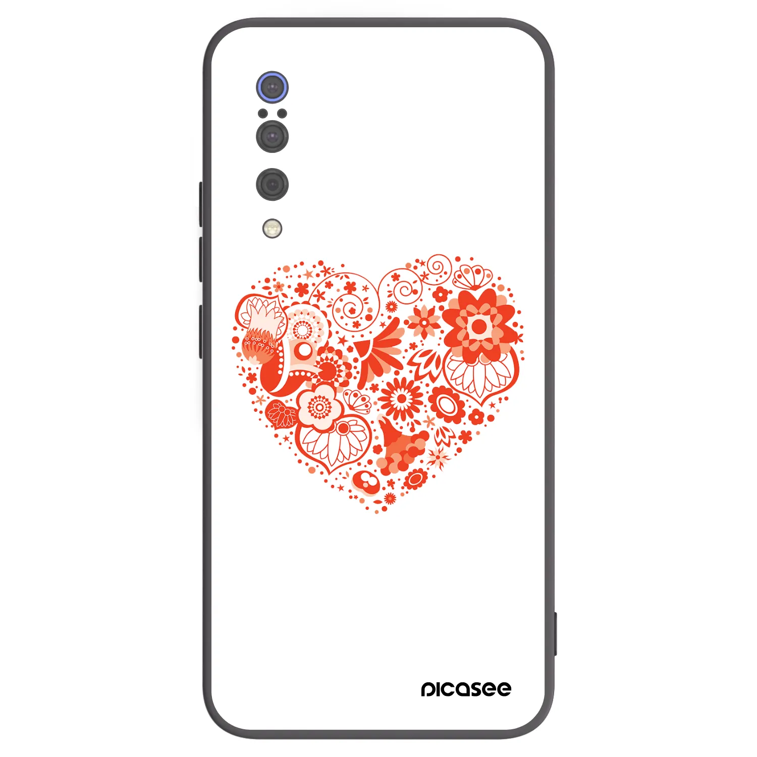 Picasee Μαύρη θήκη σιλικόνης για Xiaomi Mi 9 - Big heart