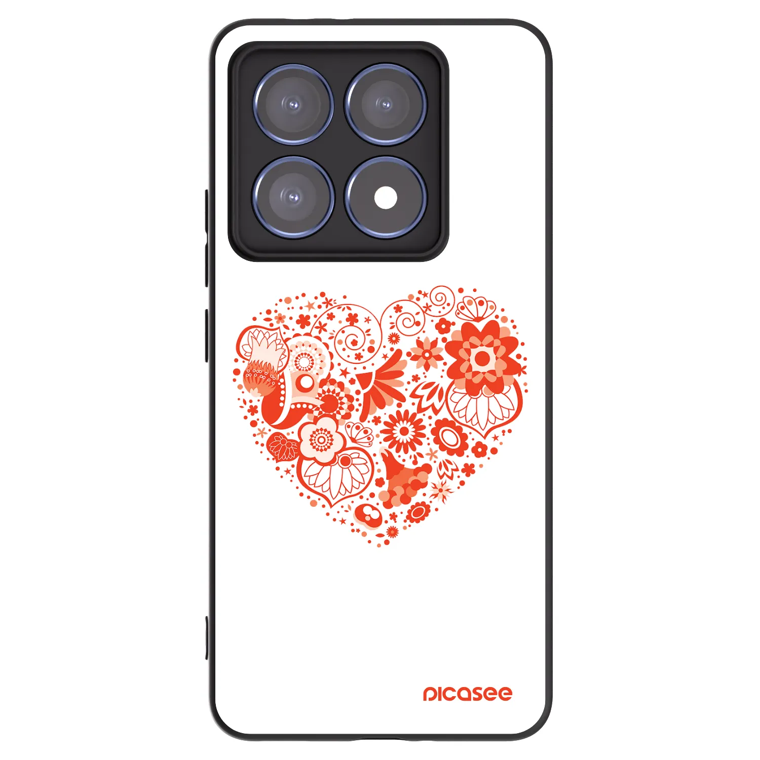 Picasee Μαύρη θήκη σιλικόνης για Xiaomi 14T Pro - Big heart