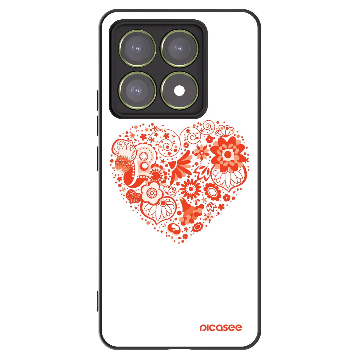 Picasee Μαύρη θήκη σιλικόνης για Xiaomi 14T - Big heart