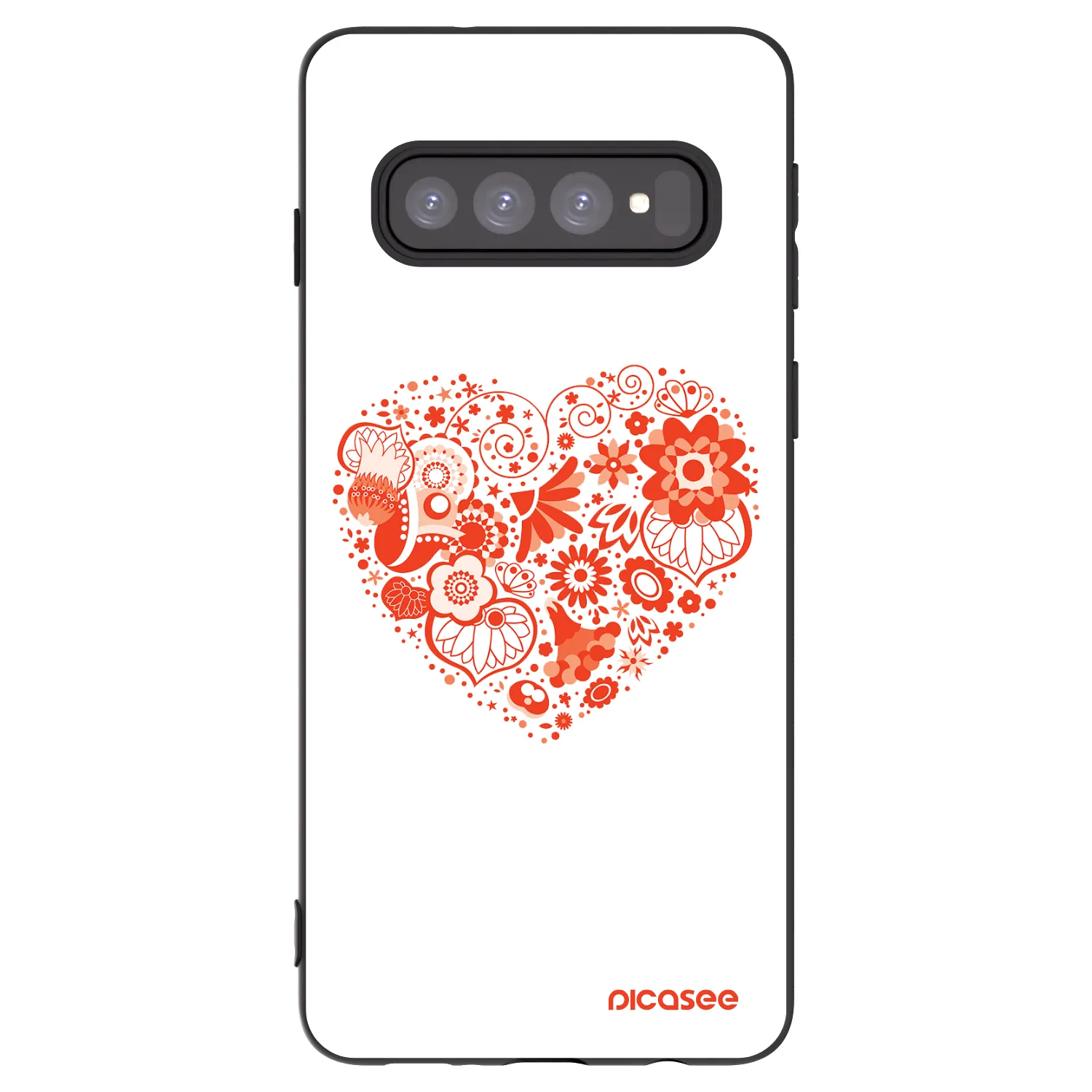 Picasee Μαύρη θήκη σιλικόνης για Samsung Galaxy S10 G973 - Big heart