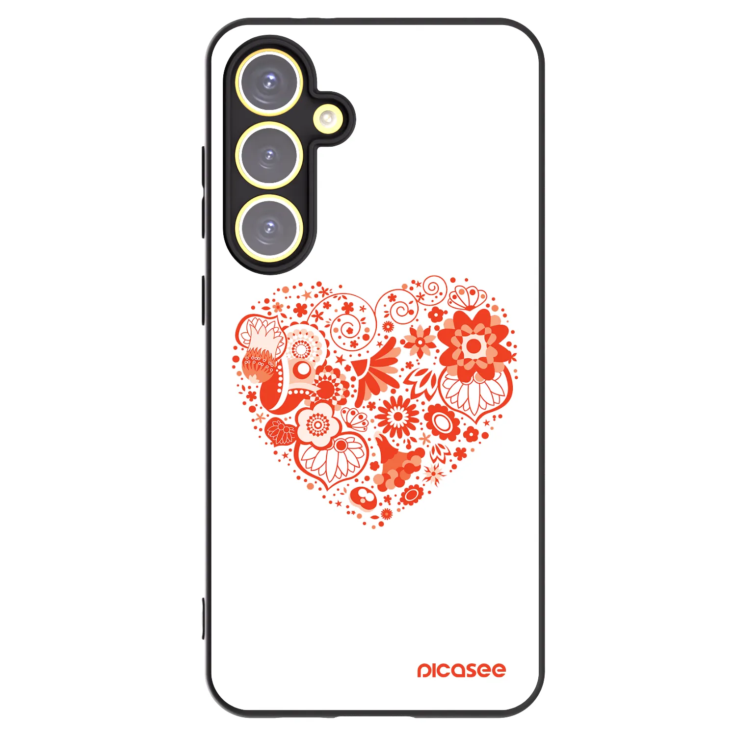 Picasee Μαύρη θήκη σιλικόνης για Samsung Galaxy S24 FE S721B - Big heart
