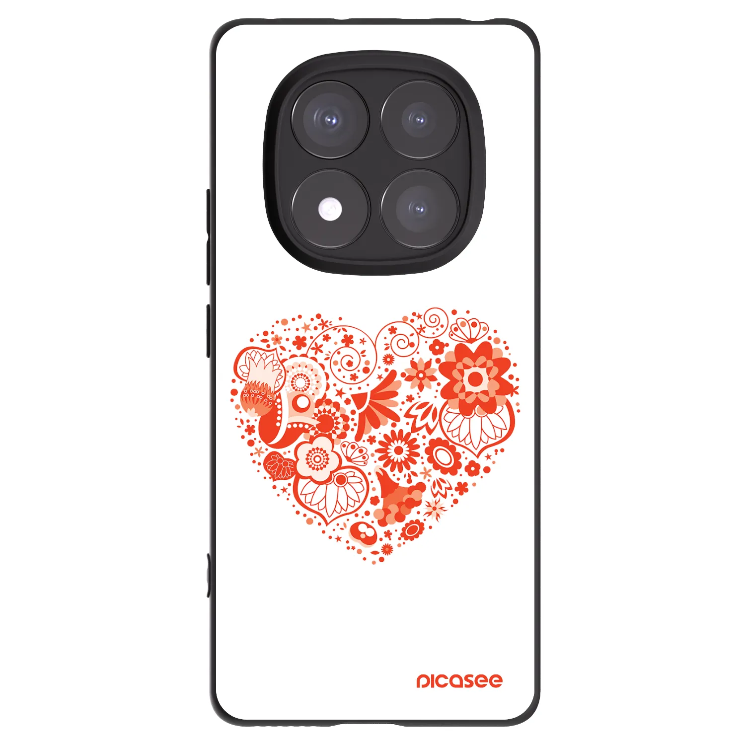 Picasee Μαύρη θήκη σιλικόνης για Xiaomi Redmi Note 14 Pro+ 5G - Big heart