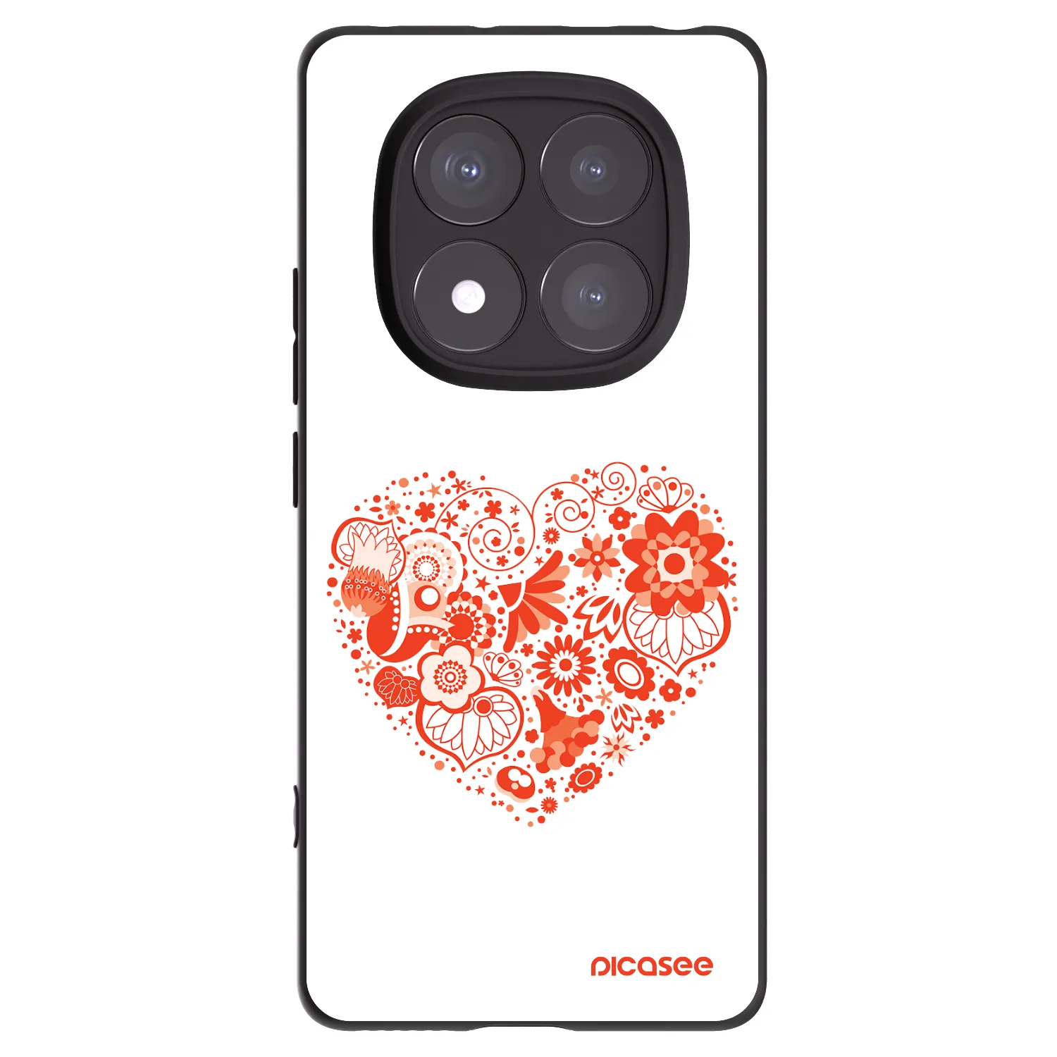 Picasee Μαύρη θήκη σιλικόνης για Xiaomi Redmi Note 14 Pro 5G - Big heart