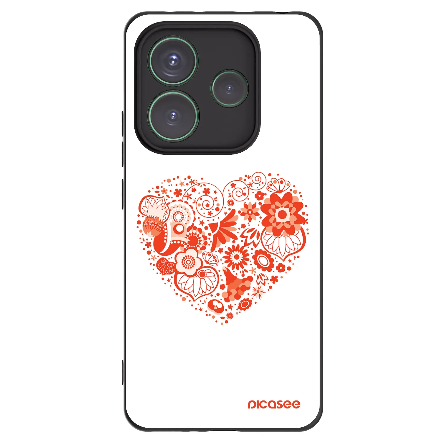 Picasee Μαύρη θήκη σιλικόνης για Xiaomi Redmi Note 14 5G - Big heart