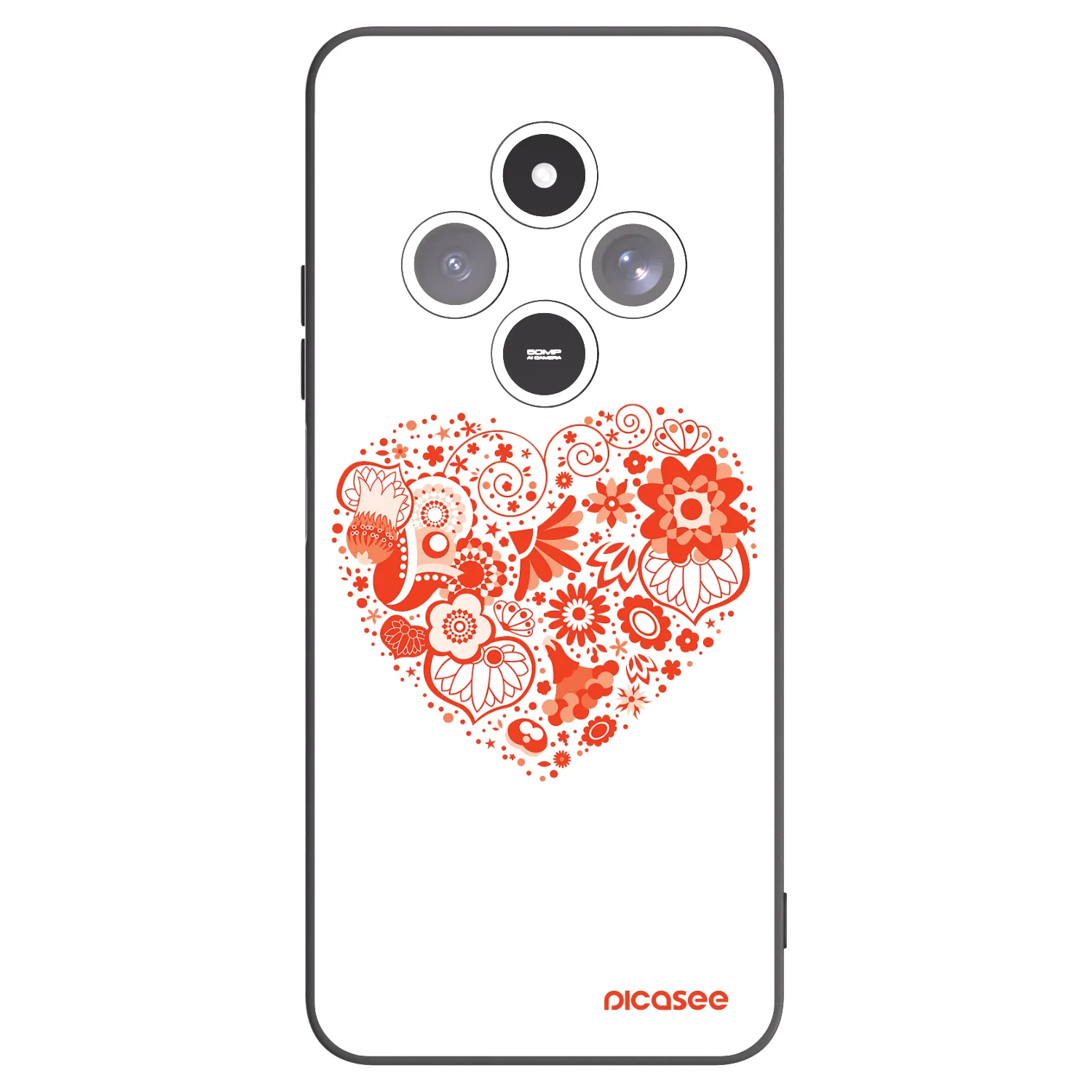Picasee Μαύρη θήκη σιλικόνης για Xiaomi Redmi 14C - Big heart