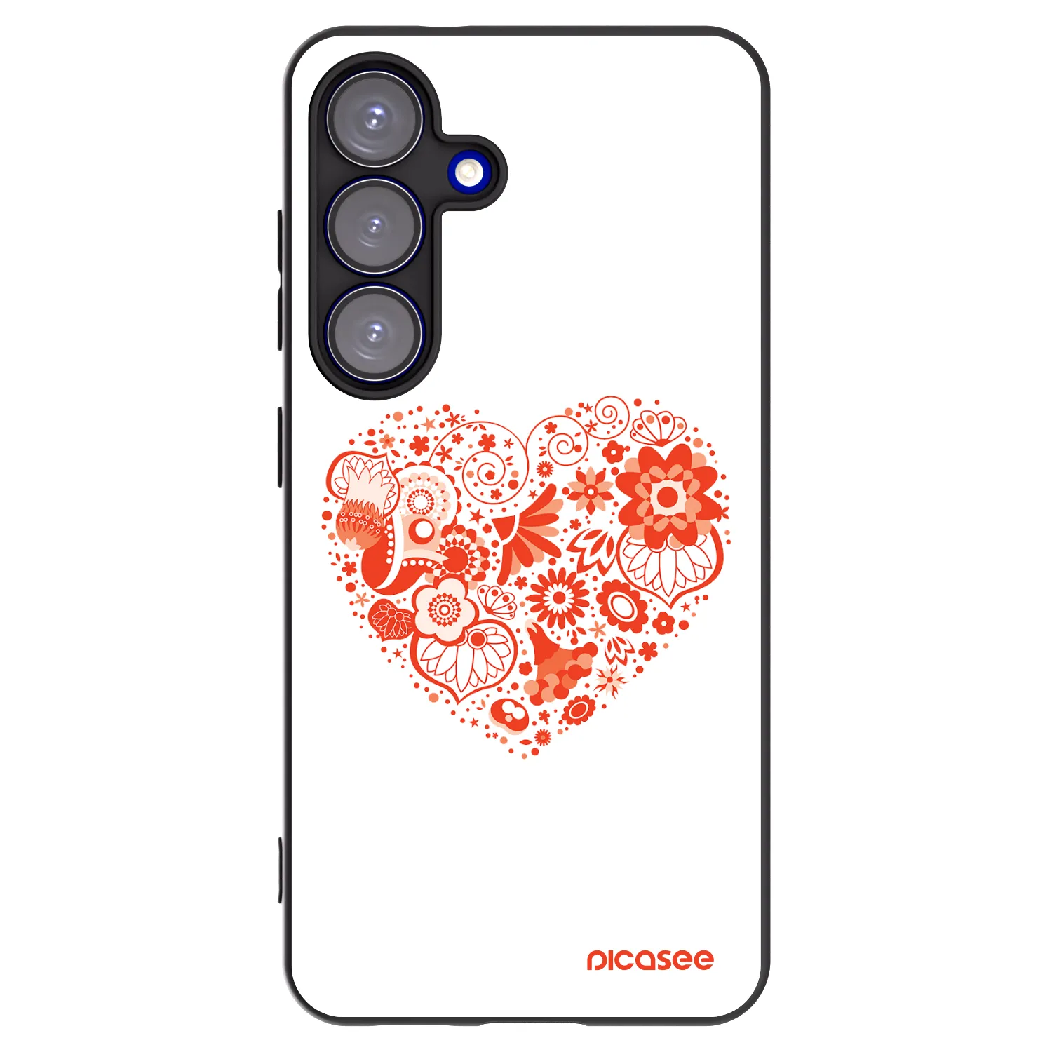 Picasee Μαύρη θήκη σιλικόνης για Samsung Galaxy S25 5G - Big heart