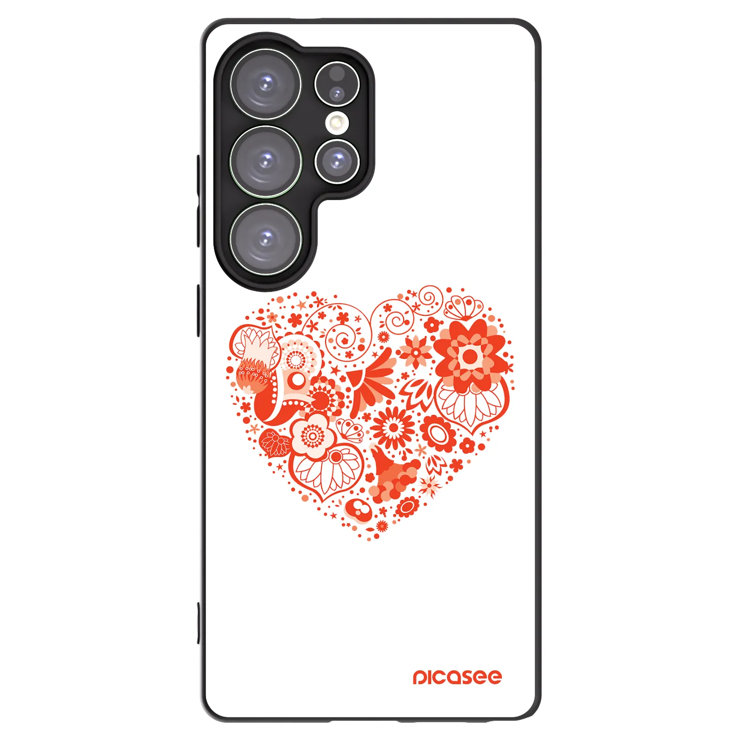 Picasee Μαύρη θήκη σιλικόνης για Samsung Galaxy S25 Ultra 5G - Big heart