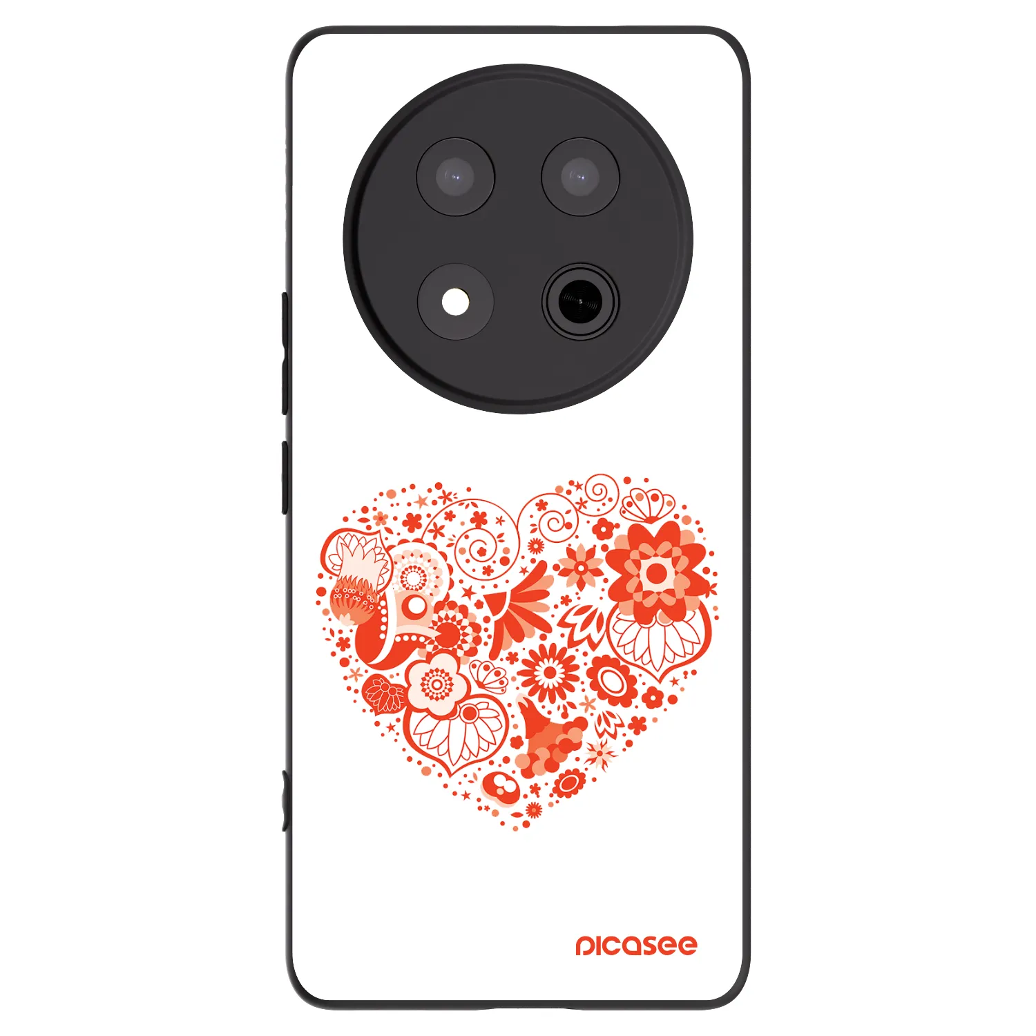 Picasee Μαύρη θήκη σιλικόνης για Honor Magic7 Lite 5G - Big heart