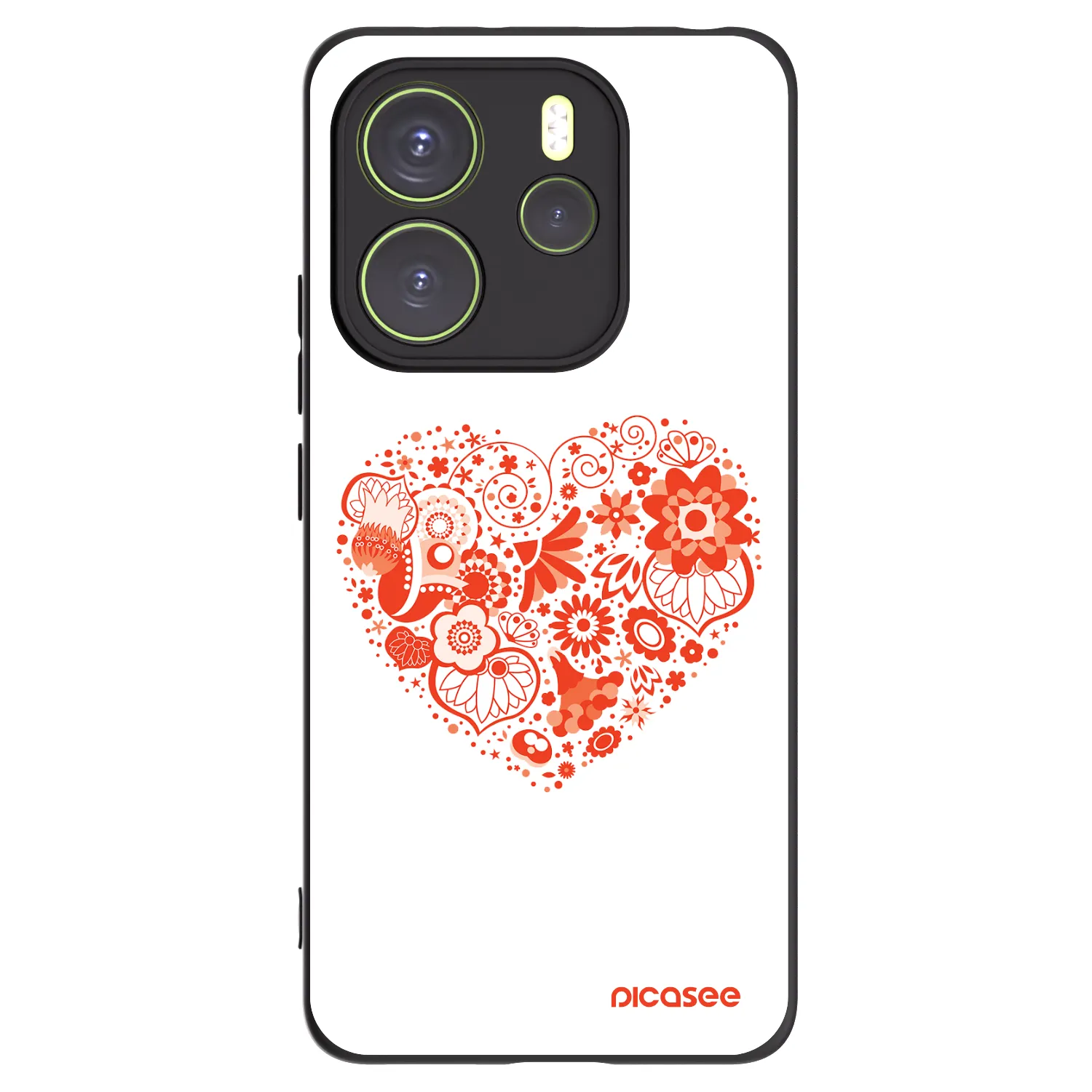 Picasee Μαύρη θήκη σιλικόνης για Xiaomi Redmi Note 14 4G - Big heart