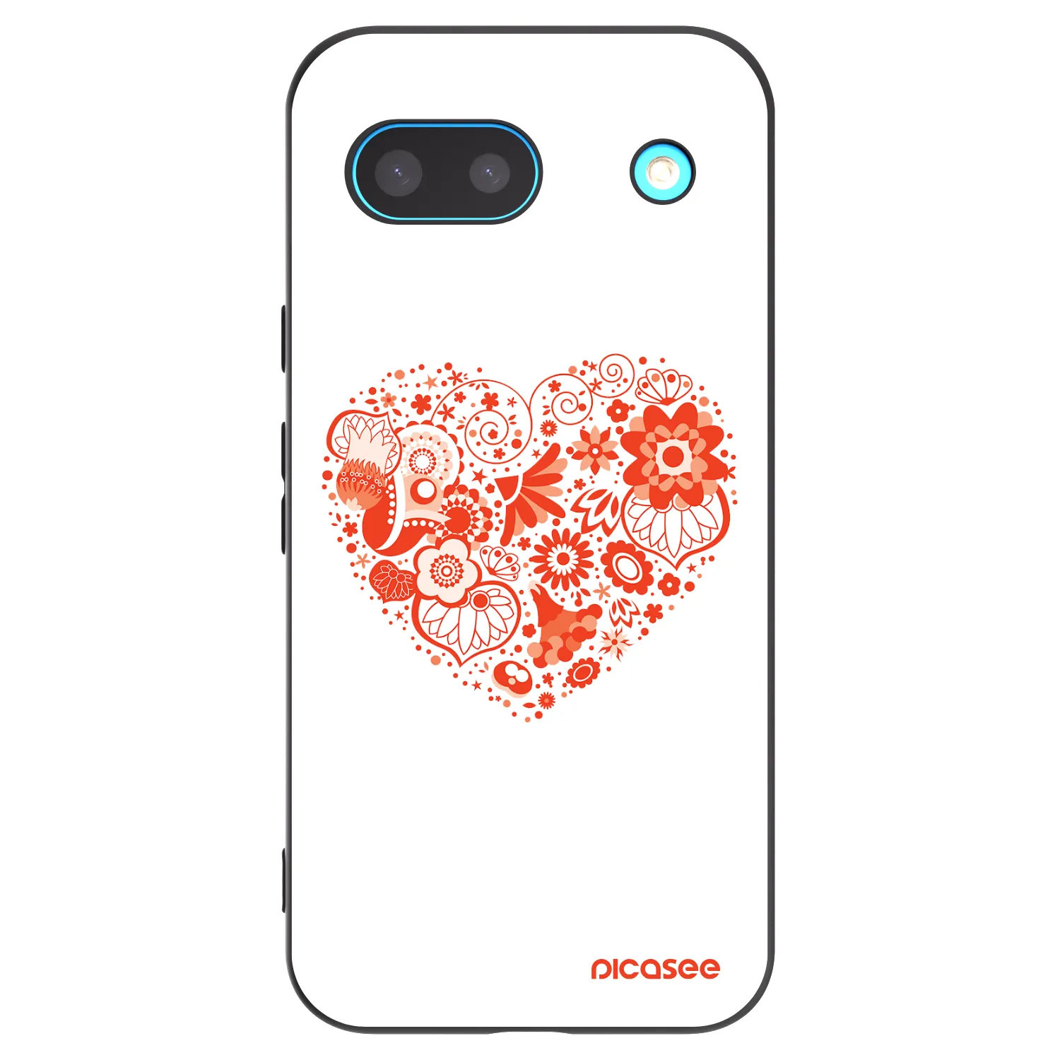 Picasee Μαύρη θήκη σιλικόνης για Google Pixel 8 - Big heart