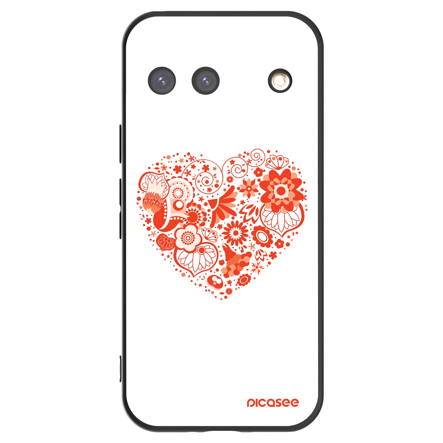 Picasee Μαύρη θήκη σιλικόνης για Google Pixel 9 - Big heart