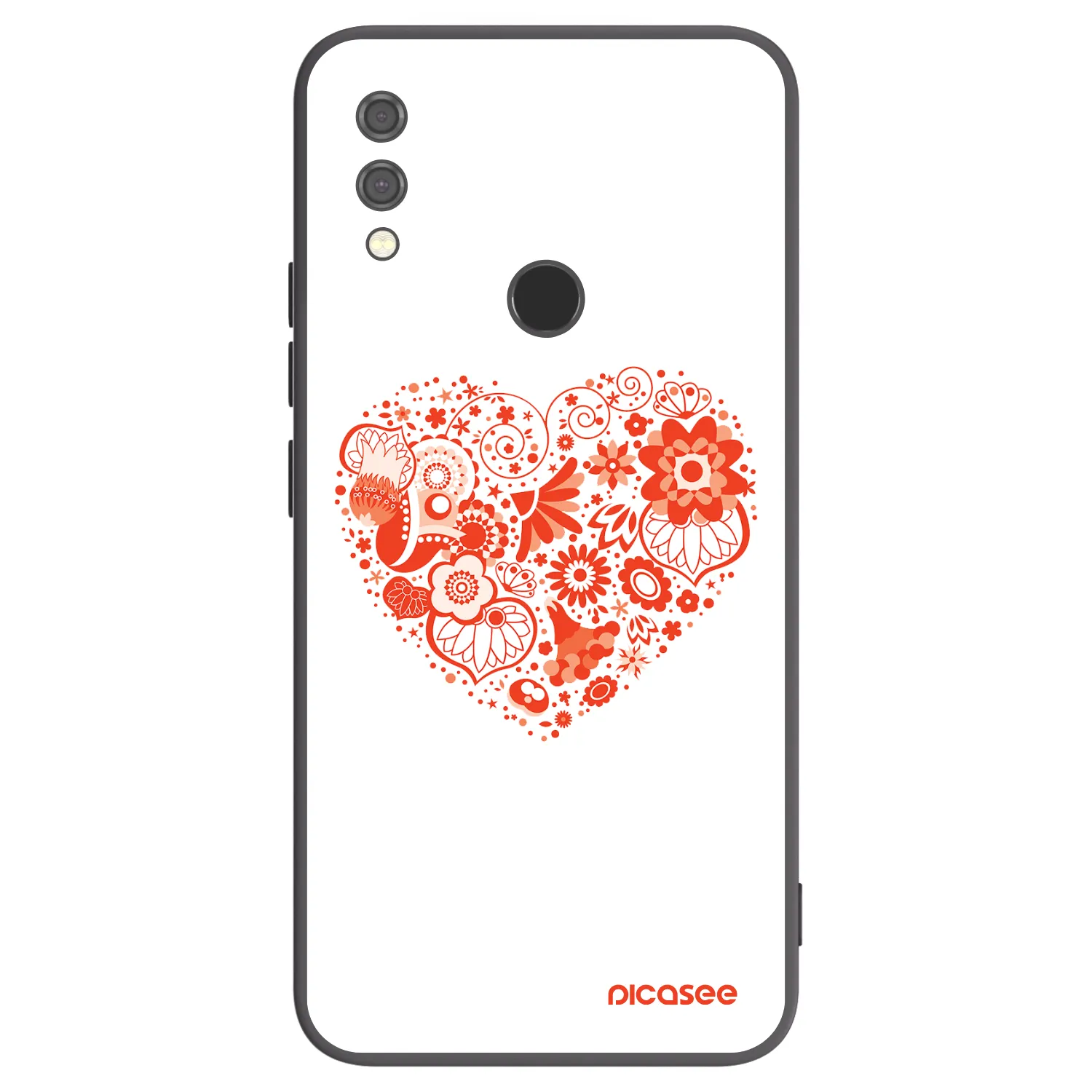 Picasee Μαύρη θήκη σιλικόνης για Xiaomi Redmi Note 7 - Big heart