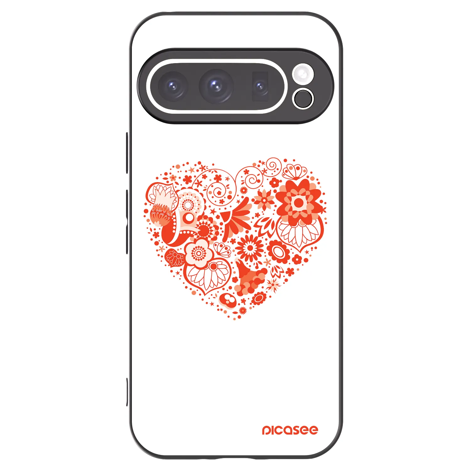 Picasee Μαύρη θήκη σιλικόνης για Google Pixel 9 Pro - Big heart