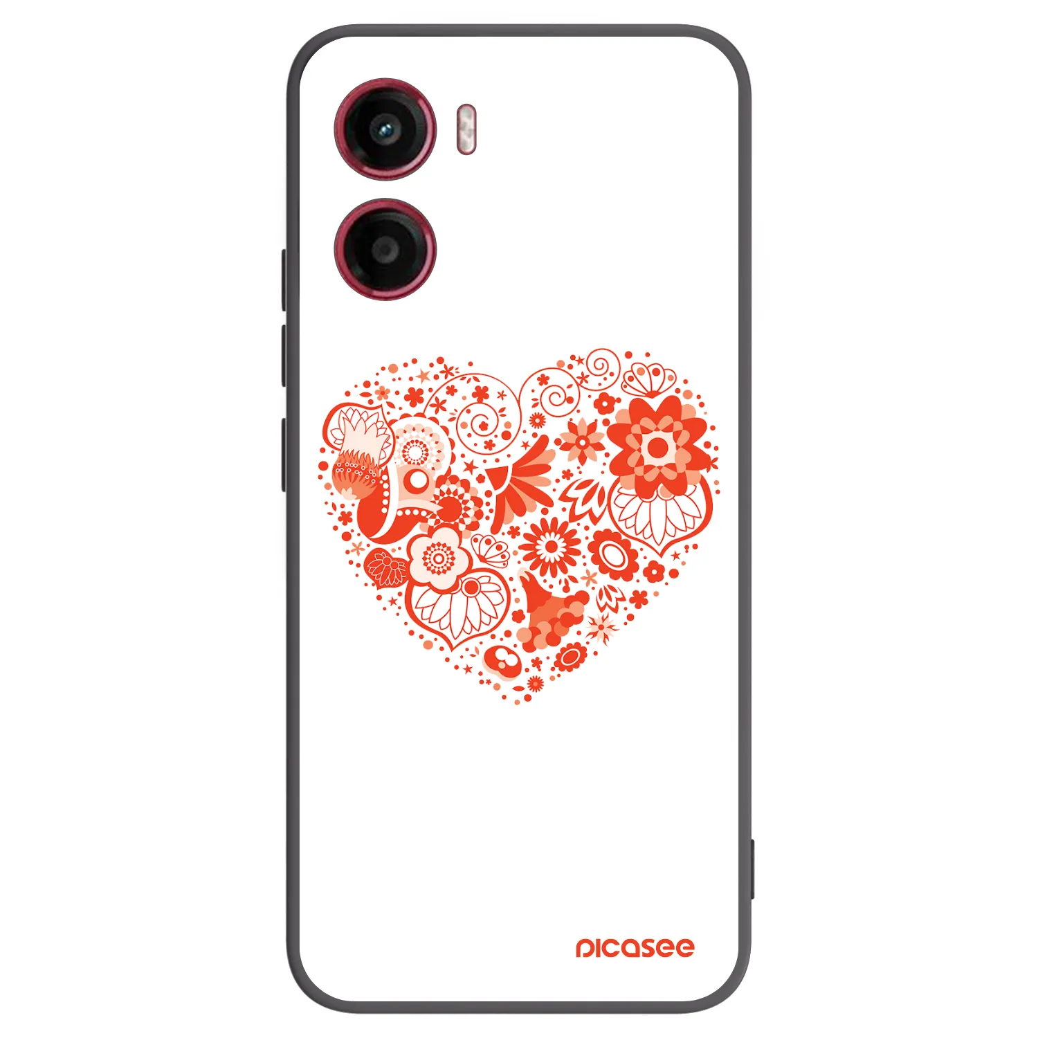 Picasee Μαύρη θήκη σιλικόνης για Motorola Moto G05 - Big heart