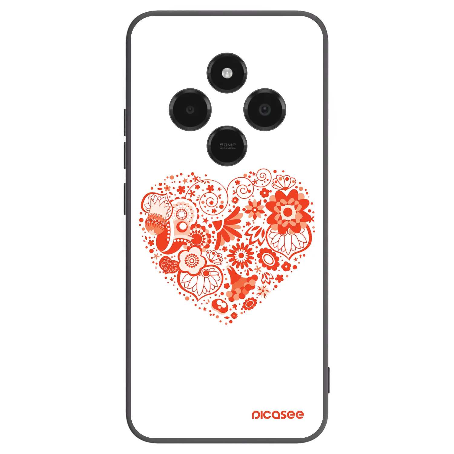 Picasee Μαύρη θήκη σιλικόνης για Xiaomi Poco C75 - Big heart
