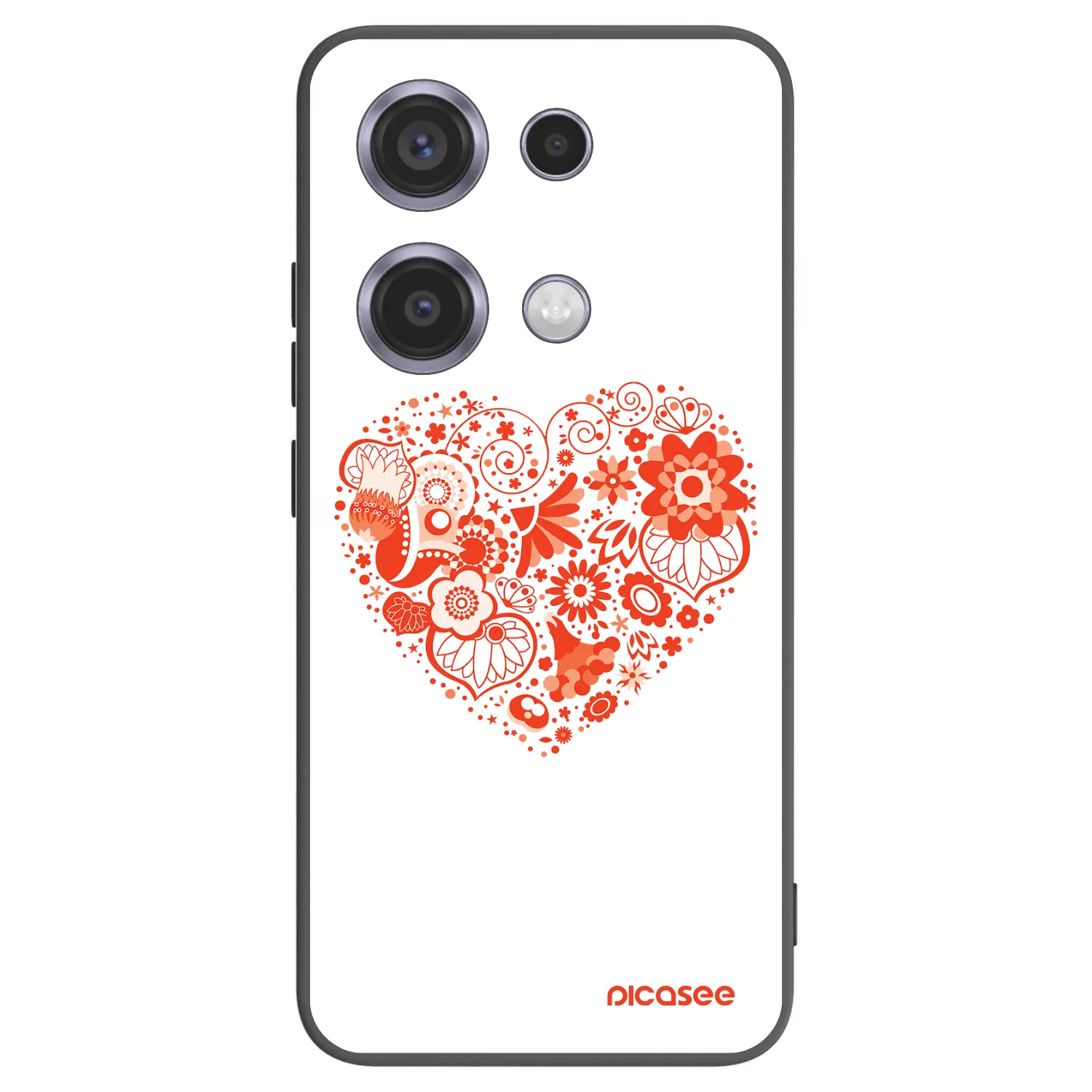 Picasee Μαύρη θήκη σιλικόνης για Xiaomi Redmi Note 14S - Big heart