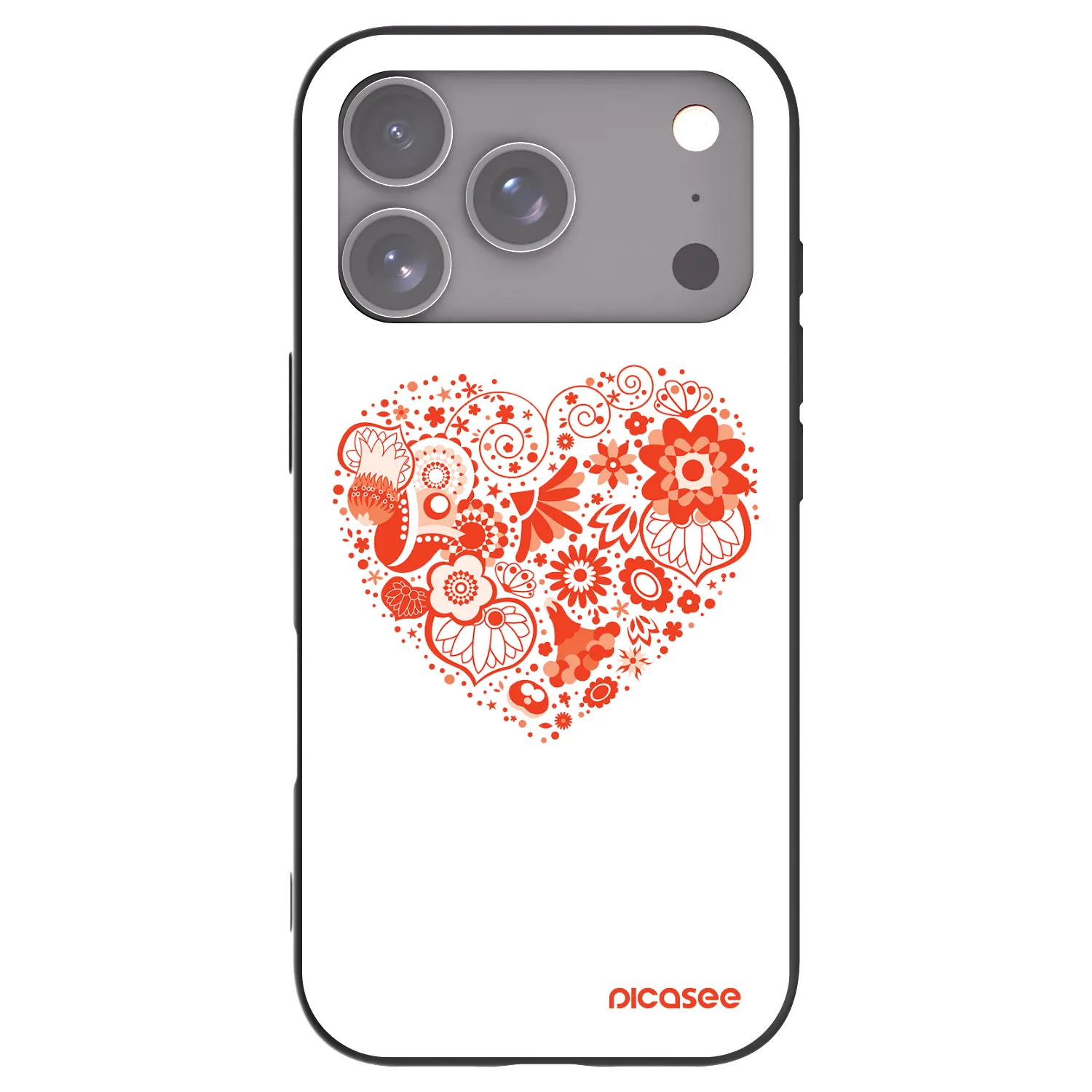 Picasee Μαύρη θήκη σιλικόνης για Apple iPhone 17 Pro - Big heart
