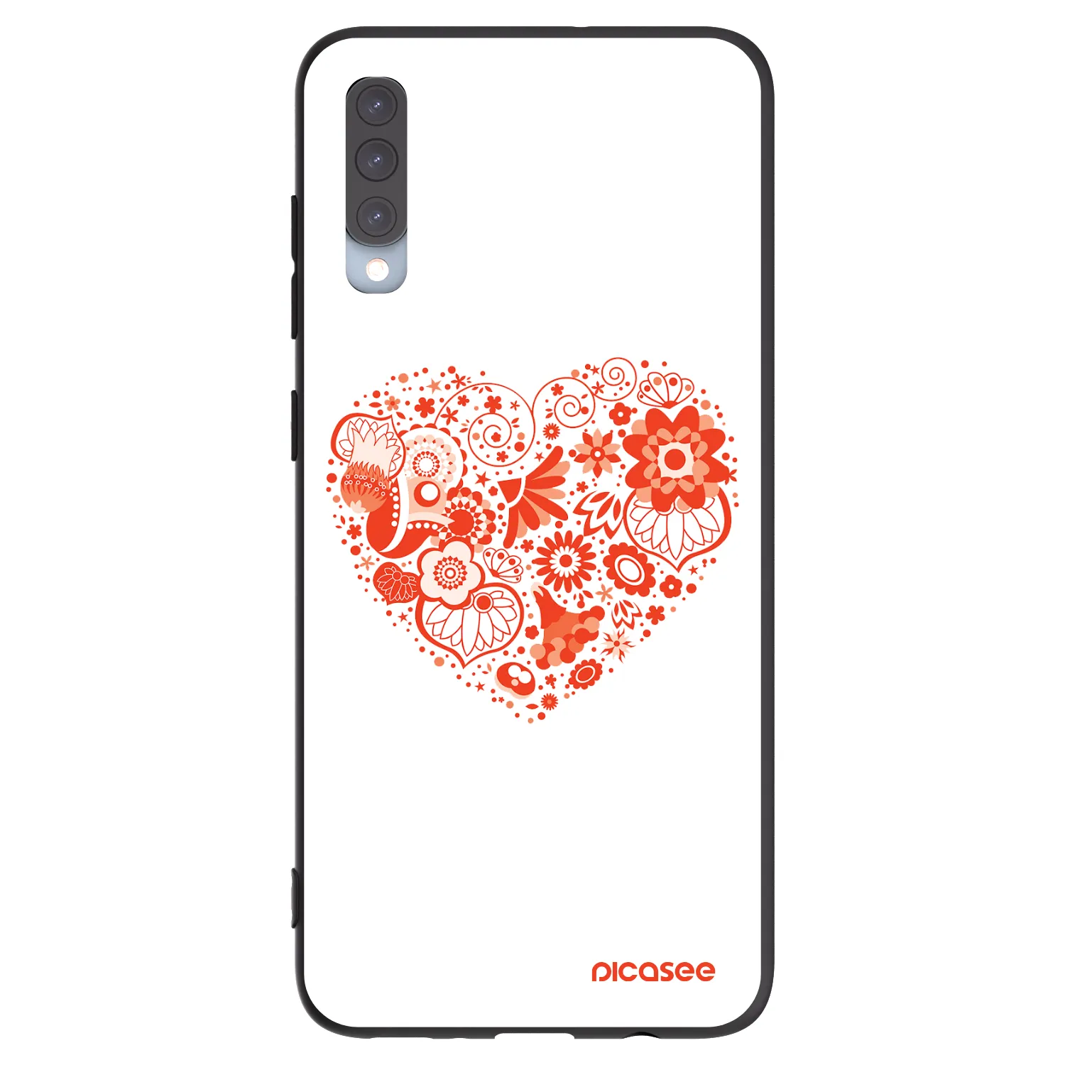 Picasee Μαύρη θήκη σιλικόνης για Samsung Galaxy A70 A705F - Big heart