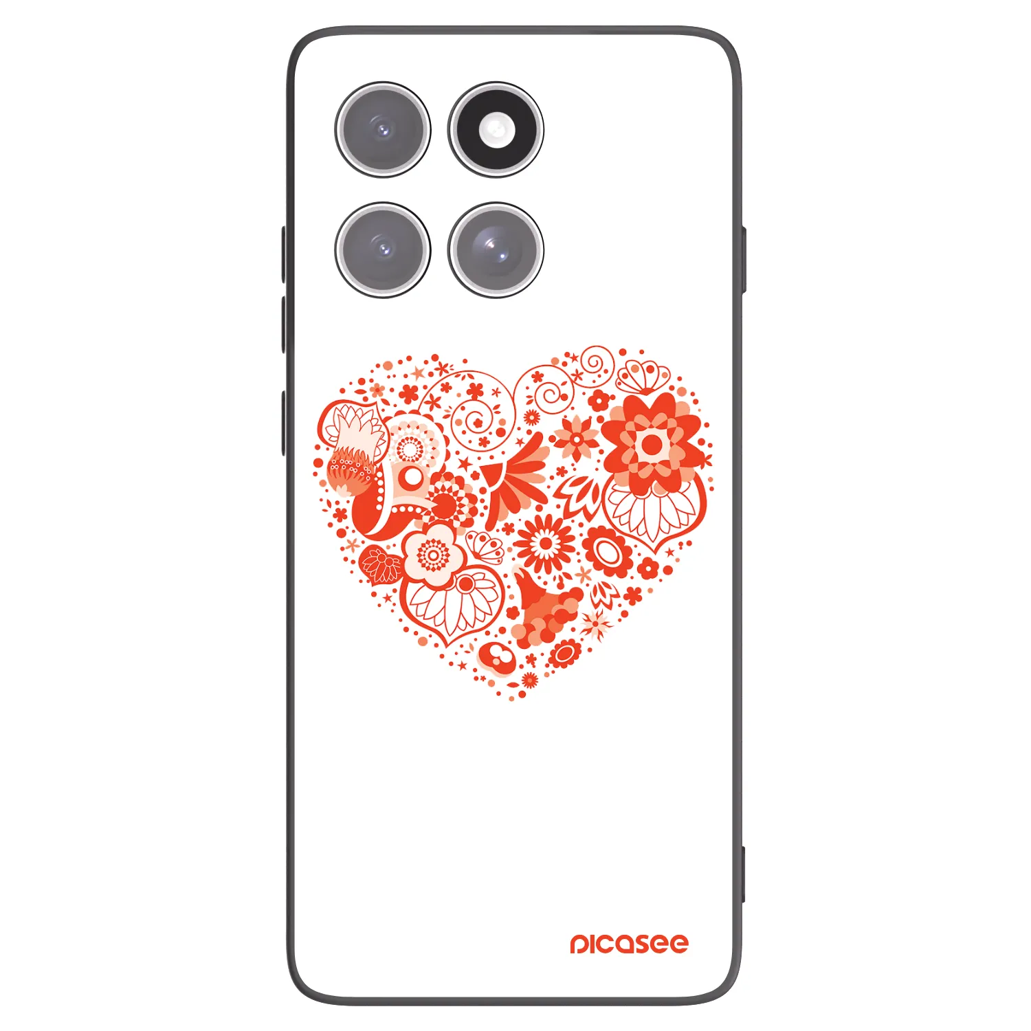 Picasee Μαύρη θήκη σιλικόνης για Motorola Edge 60 Pro - Big heart